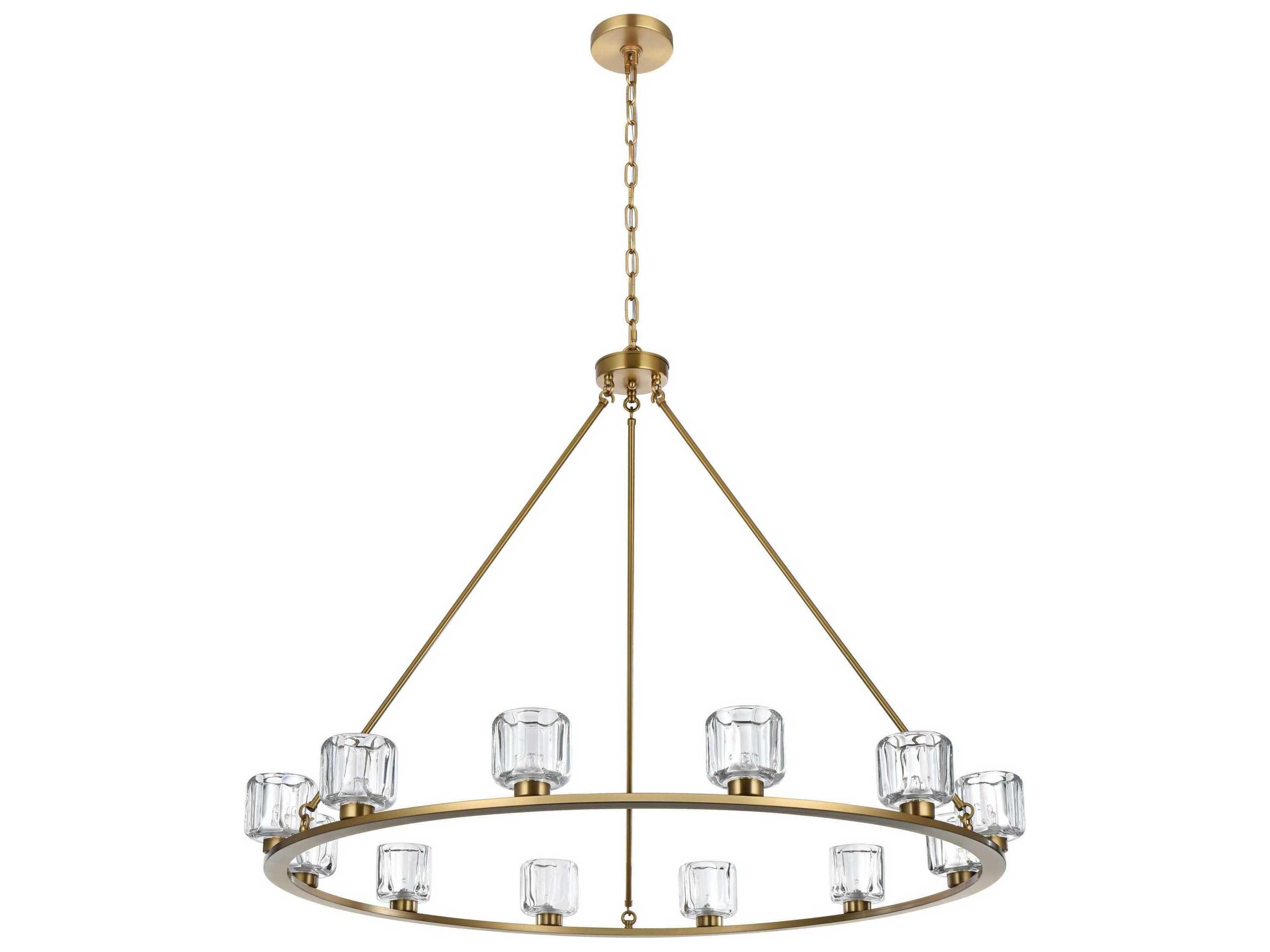 Elegant Lighting Cadence 12-Light Satin Gold Chandelier