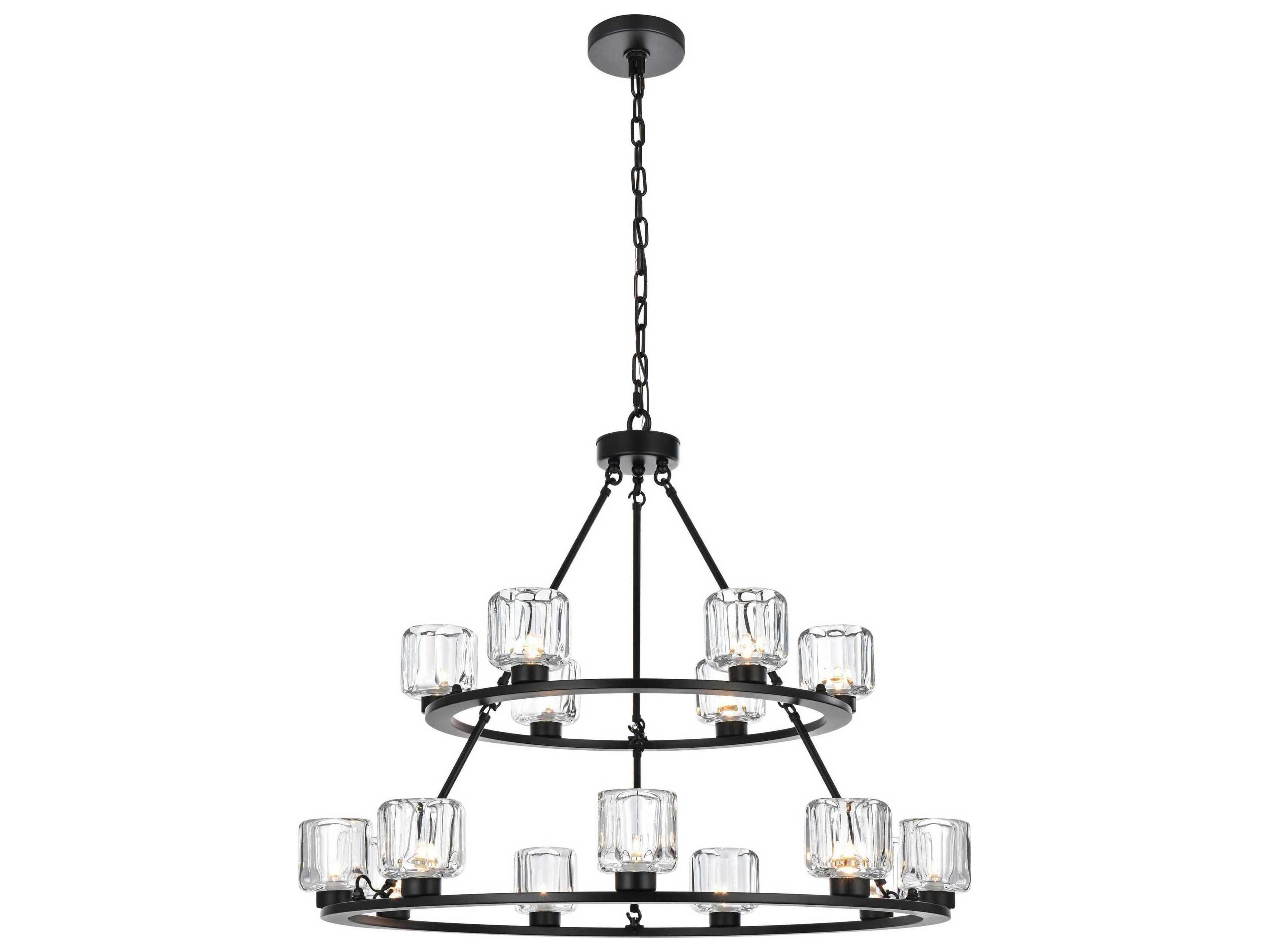Cadence 15-Light Black Tiered Chandelier