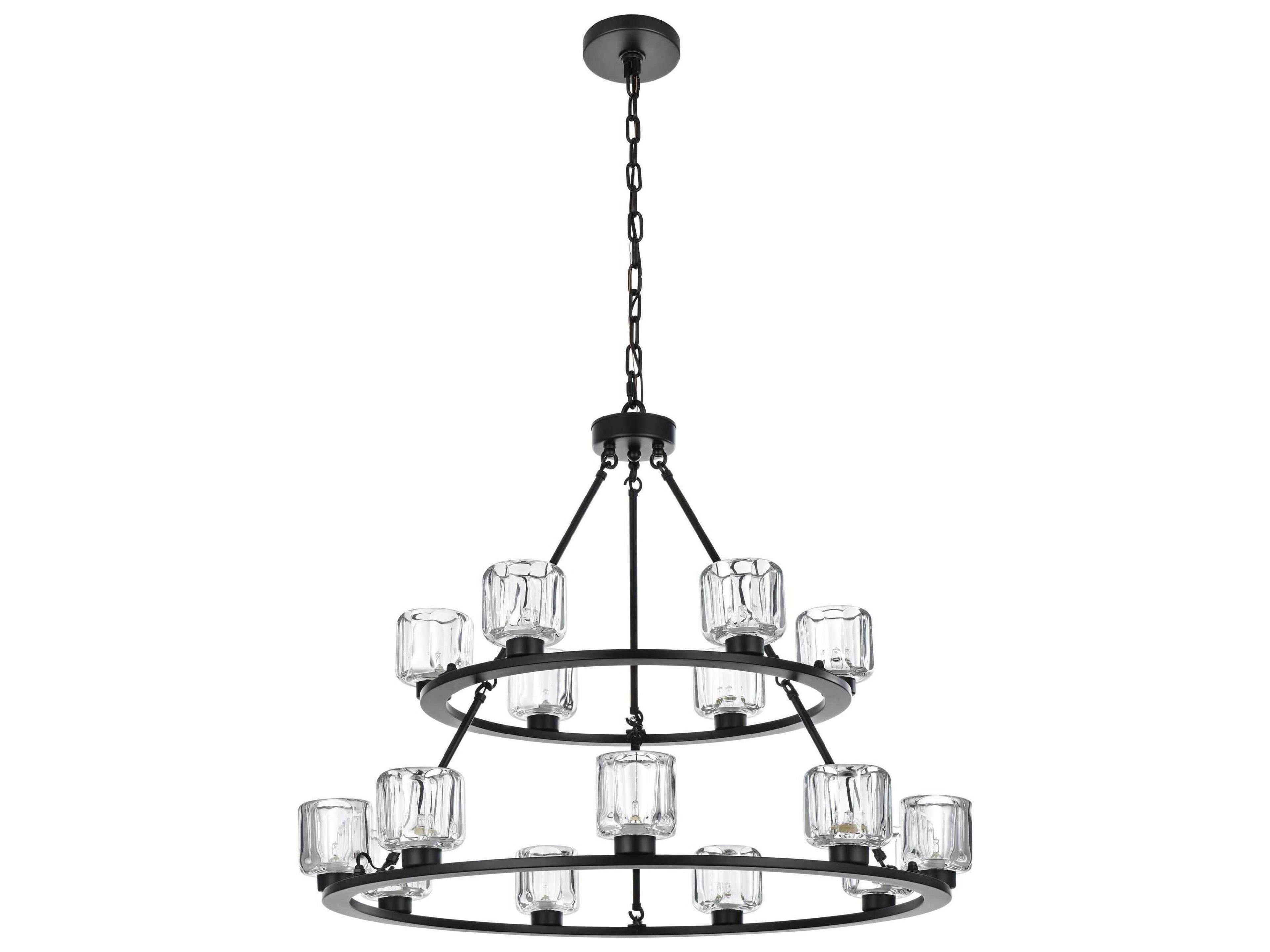 Elegant Lighting Cadence 15-Light Black Tiered Chandelier