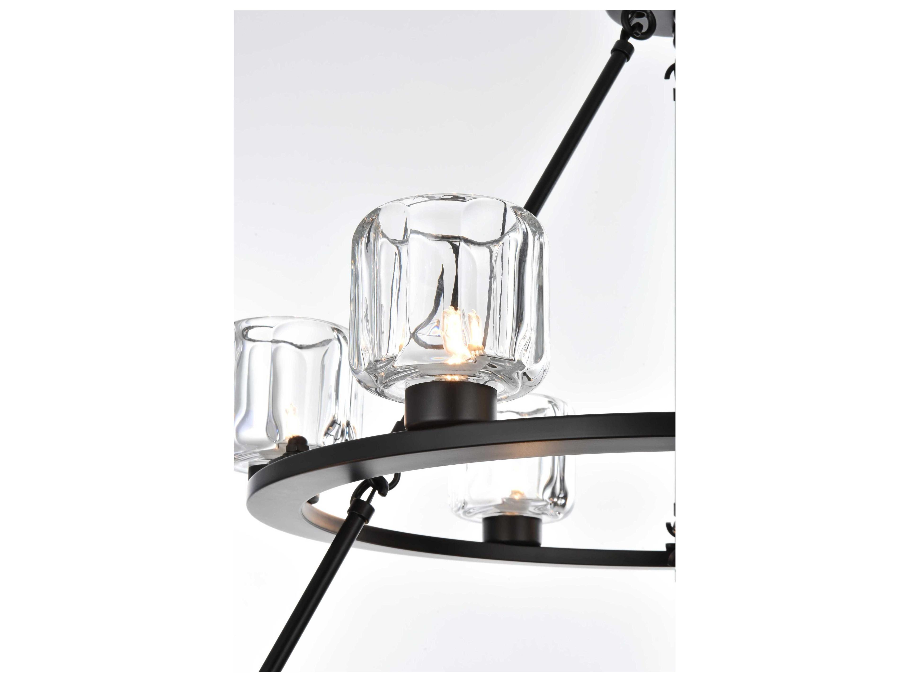 Elegant Lighting Cadence 15-Light Black Tiered Chandelier