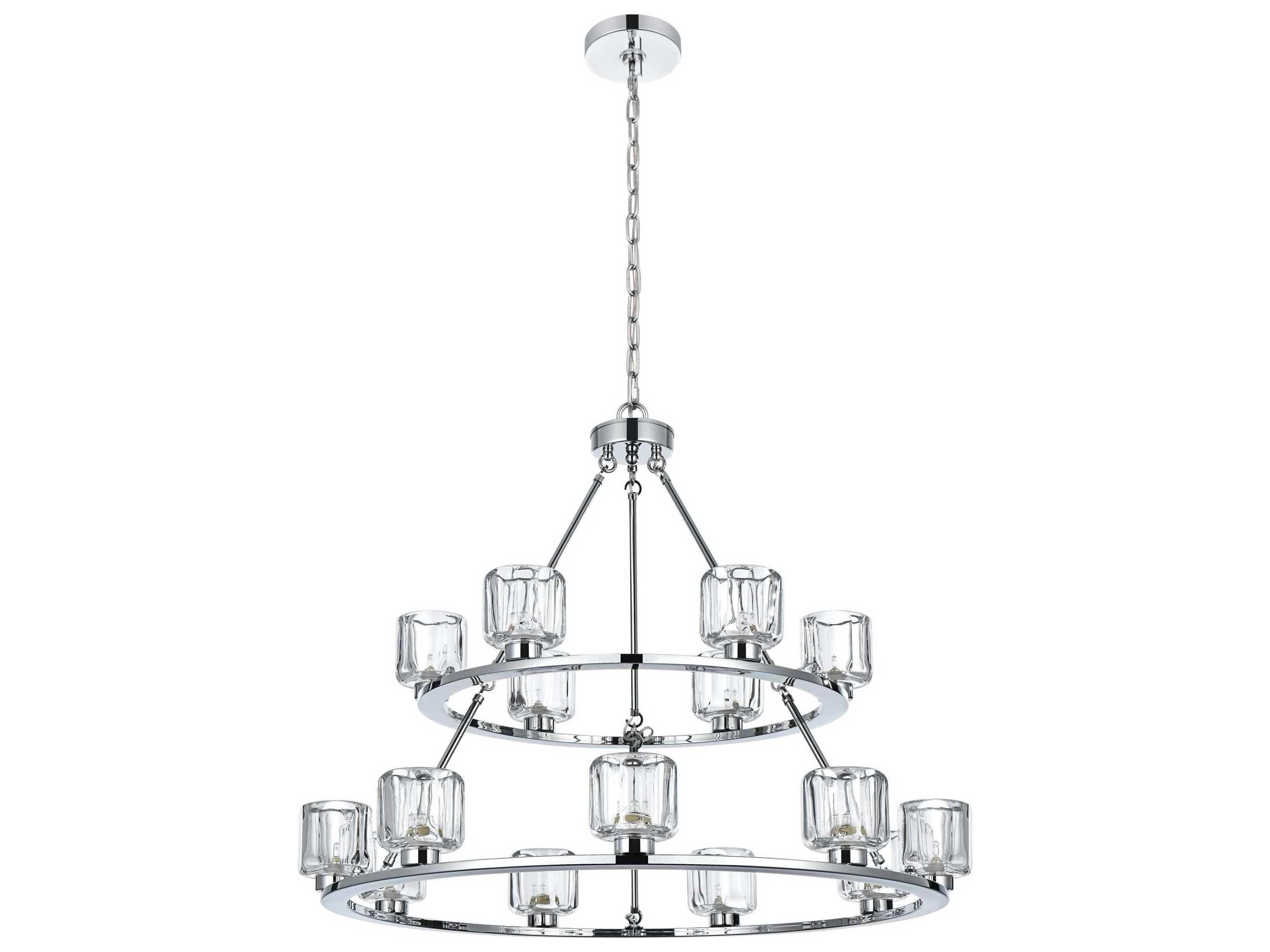 Elegant Lighting Cadence 15-Light Chrome Tiered Chandelier