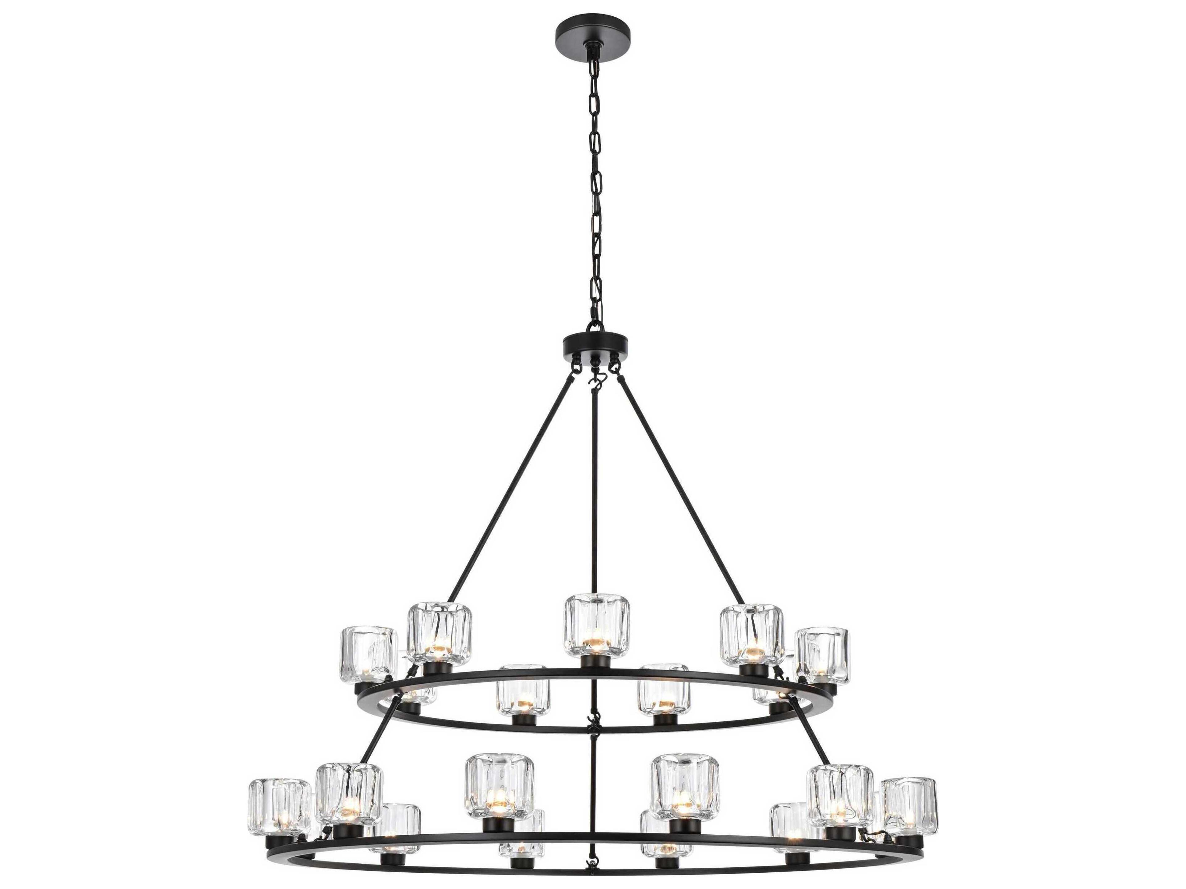 Cadence 21-Light Black Tiered Chandelier