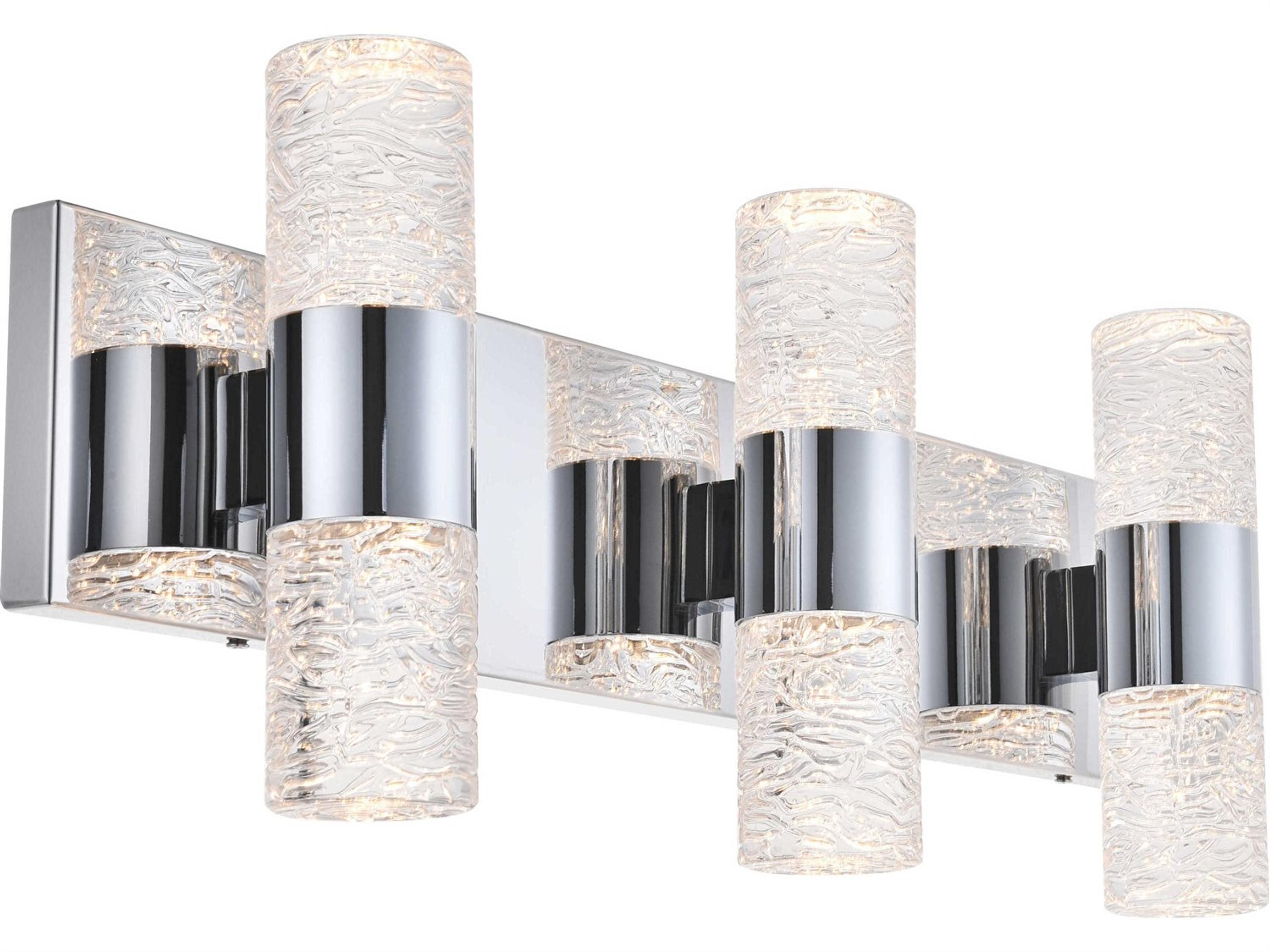 Elegant Lighting Vega 6-Light Chrome Clear Glass LED Vanity Light