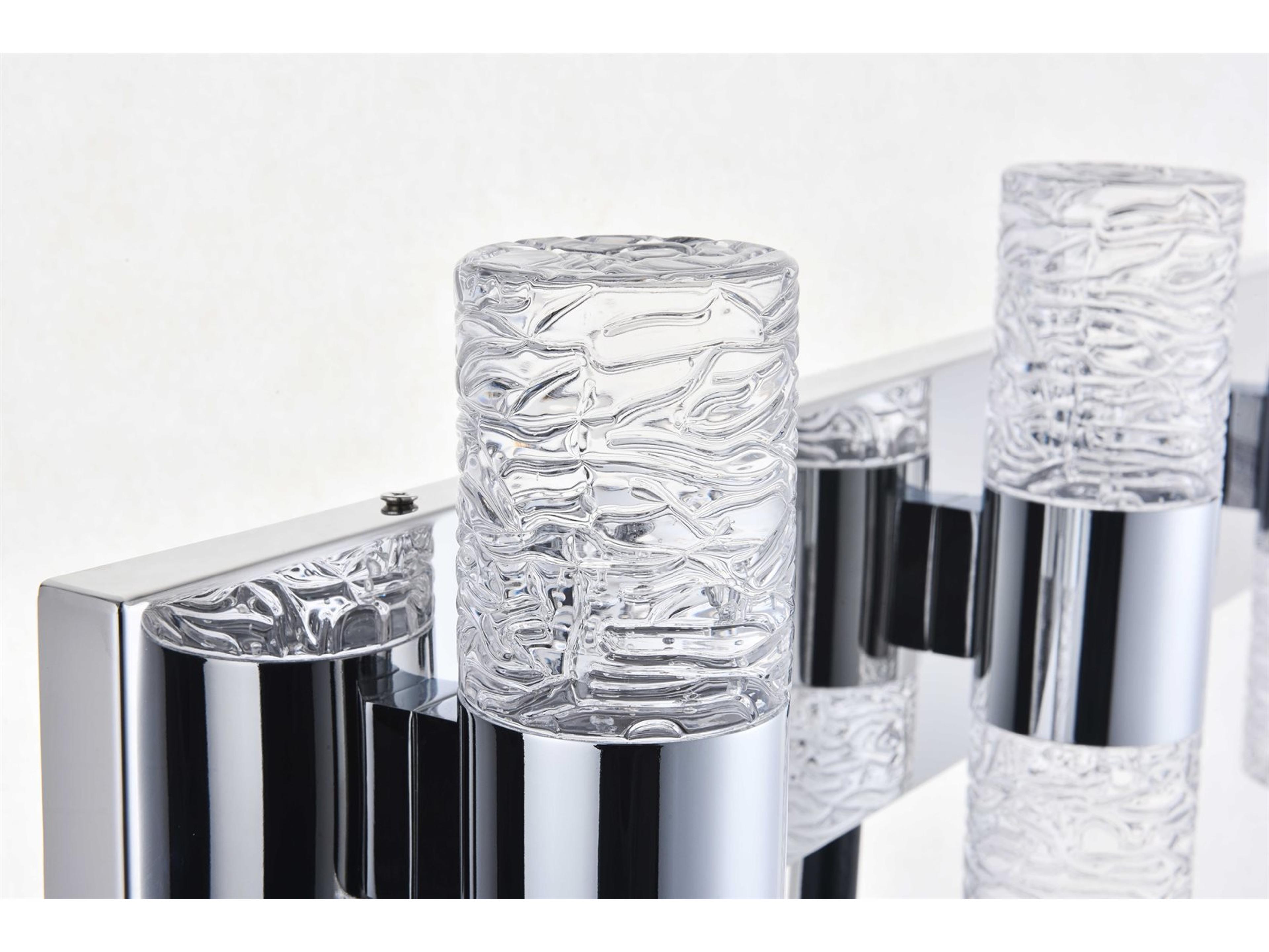 Elegant Lighting Vega 6-Light Chrome Clear Glass LED Vanity Light