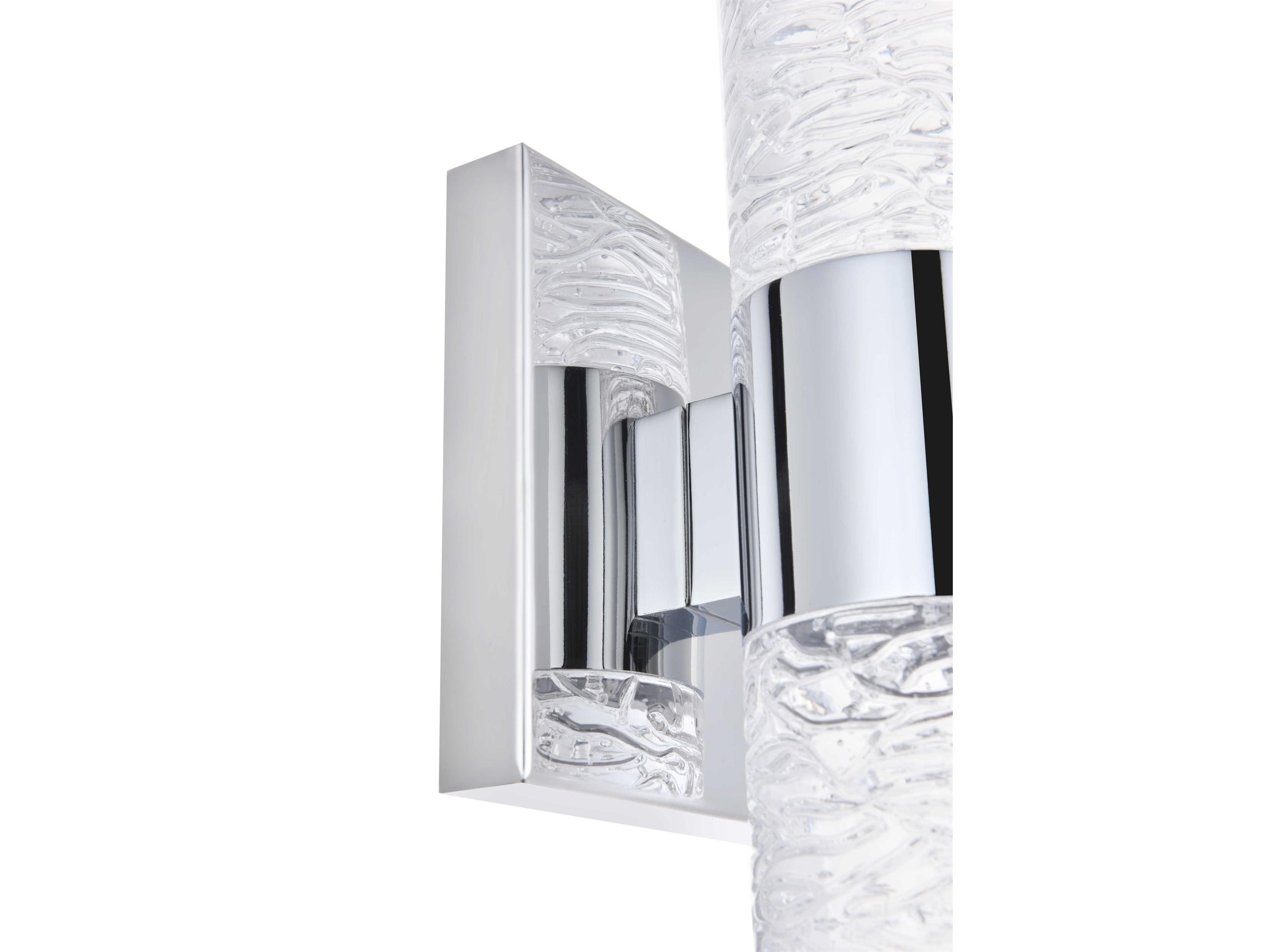 Elegant Lighting Vega 2-Light Chrome Clear Glass LED Wall Sconce