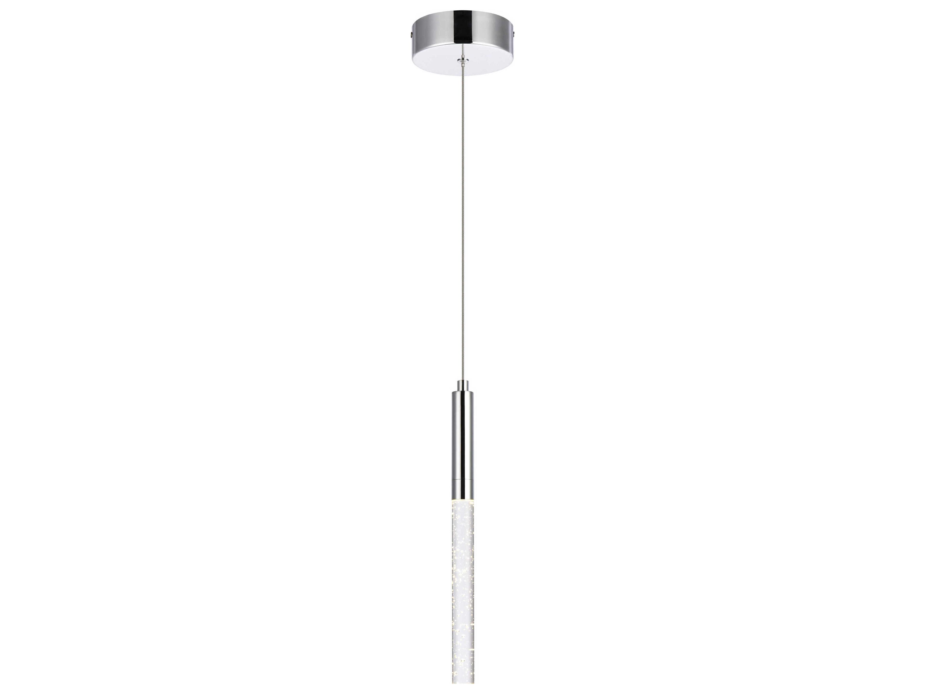 Ruelle 1-Light Chrome Crystal LED Cylinder Mini Pendant