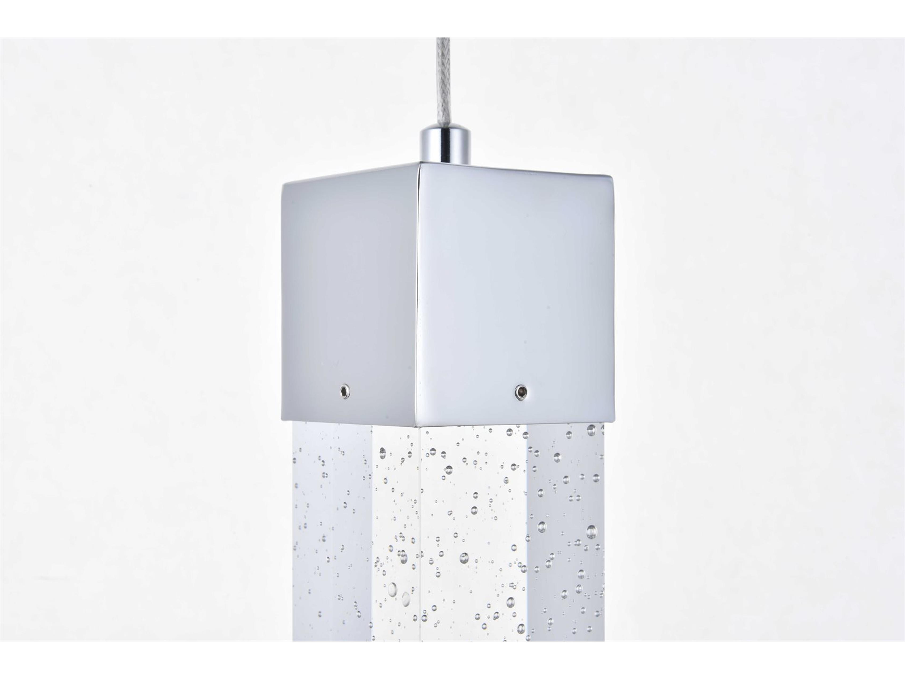 Elegant Lighting Novastella 1-Light Chrome Clear Crystal LED Mini Pendant