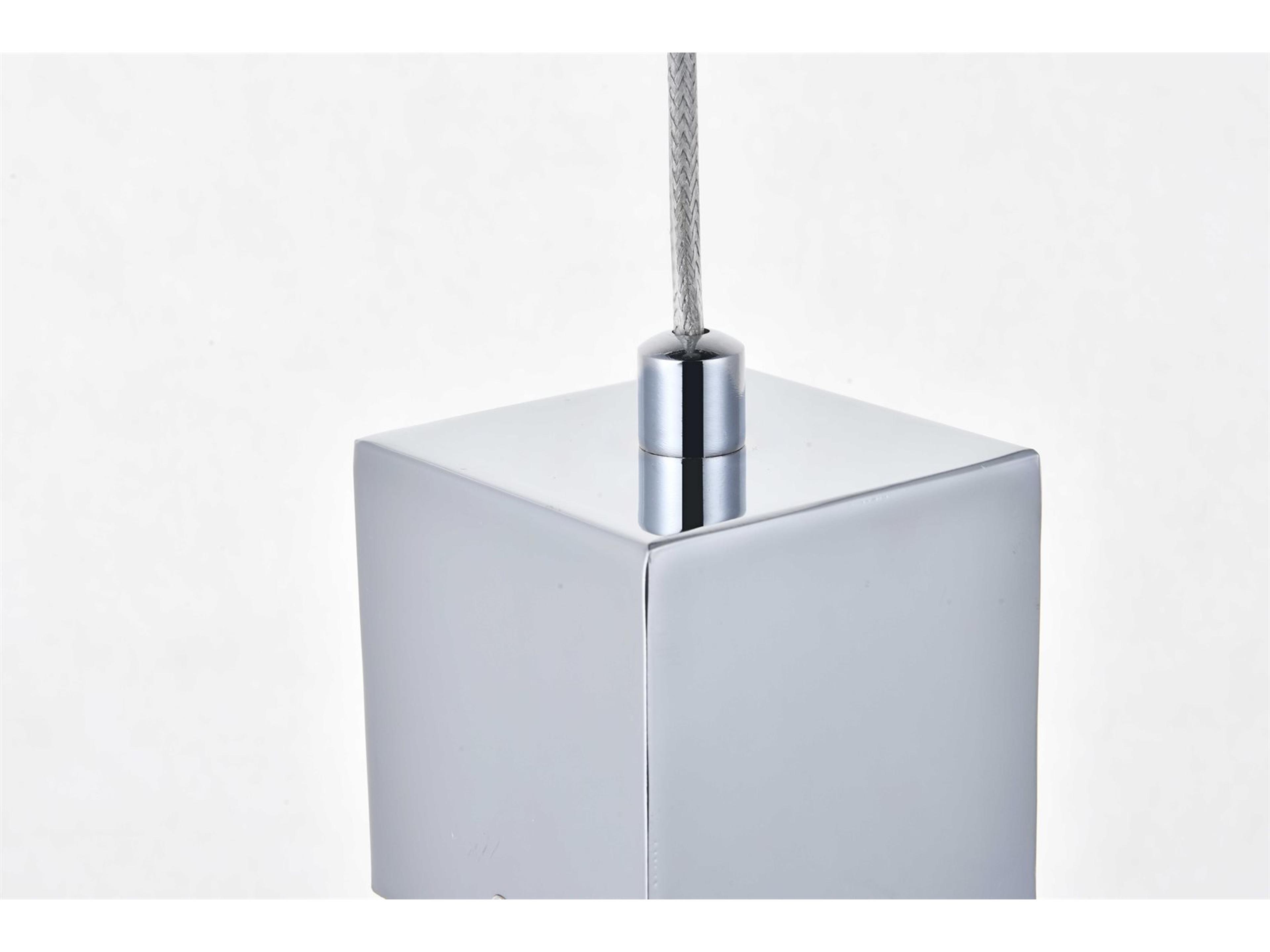 Elegant Lighting Novastella 1-Light Chrome Clear Crystal LED Mini Pendant