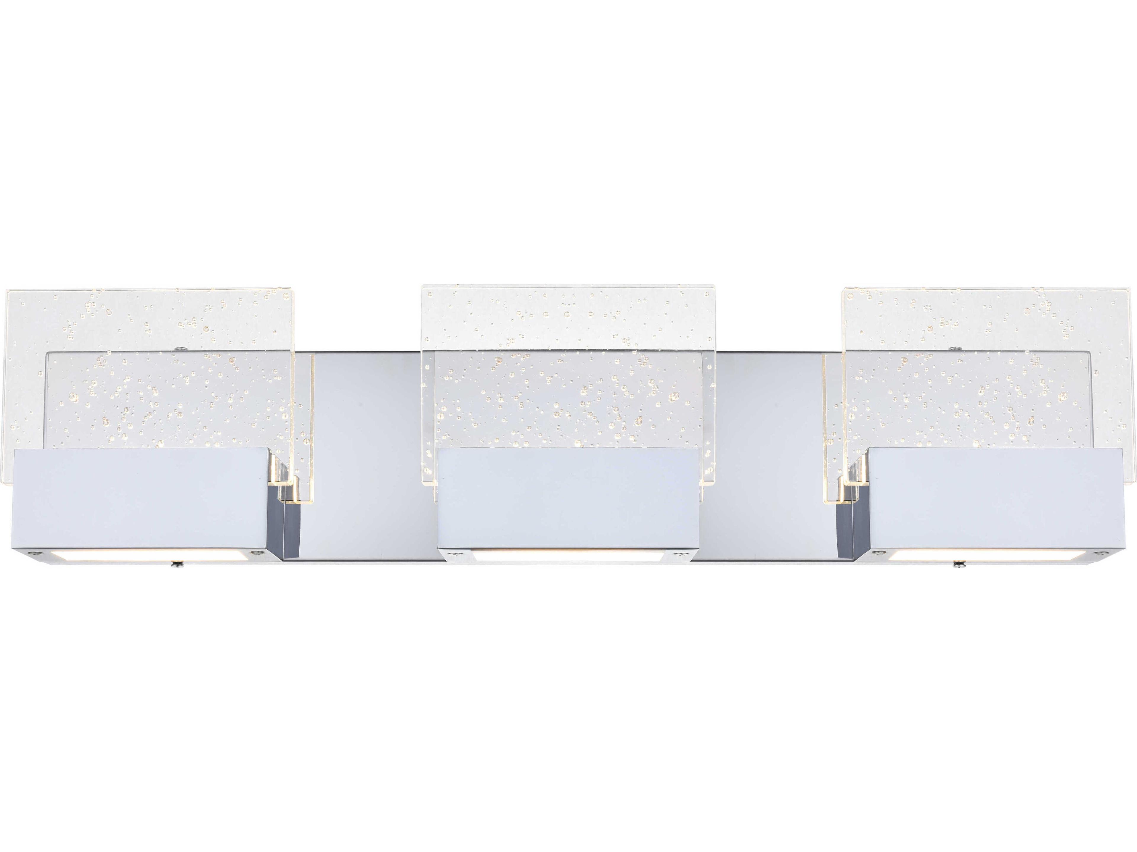 Pollux 3-Light Chrome Clear Crystal LED Vanity Light