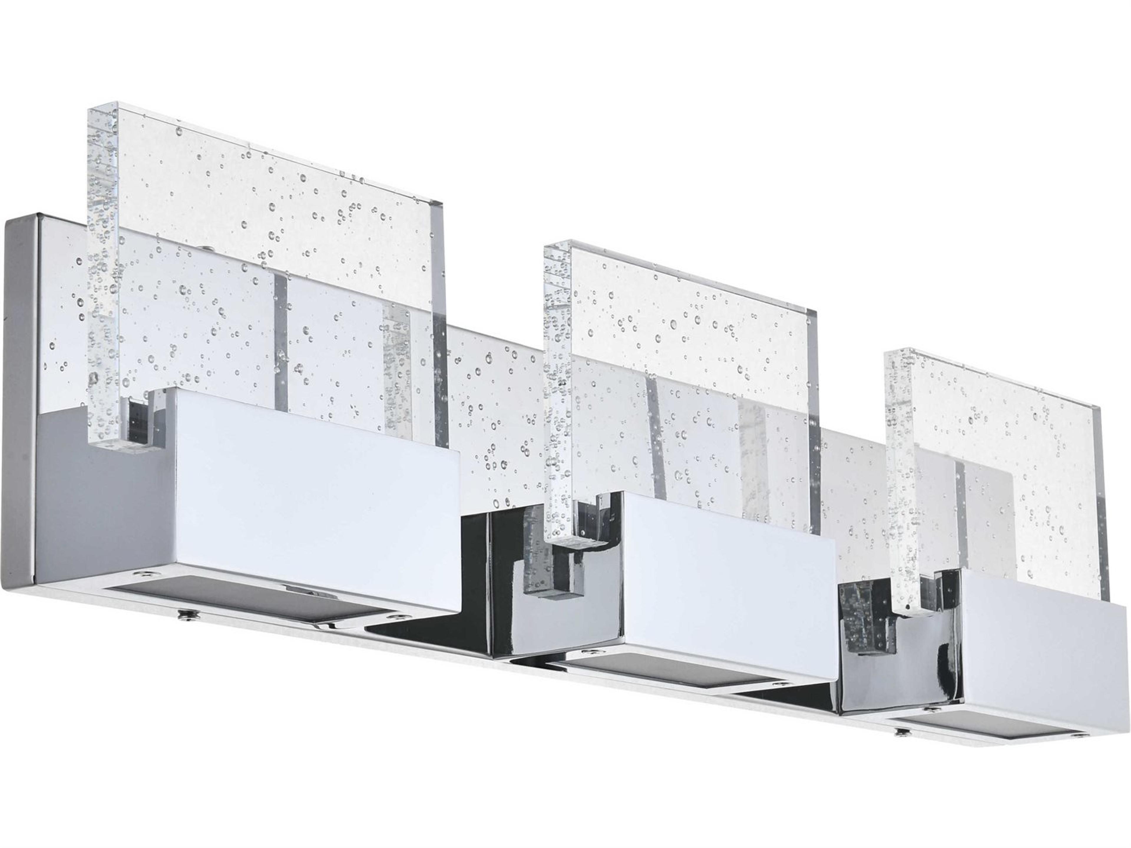 Elegant Lighting Pollux 3-Light Chrome Clear Crystal LED Vanity Light