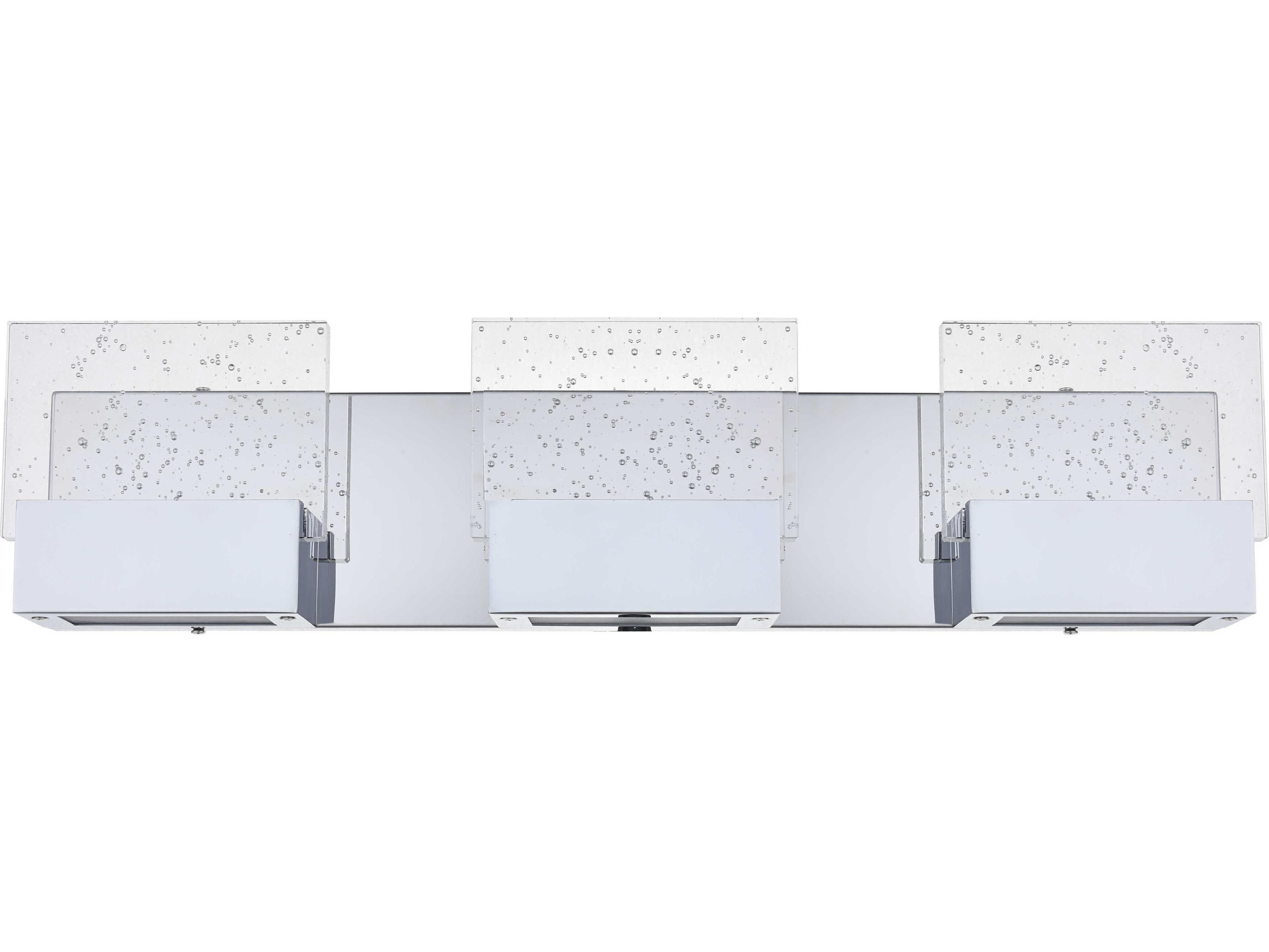 Elegant Lighting Pollux 3-Light Chrome Clear Crystal LED Vanity Light