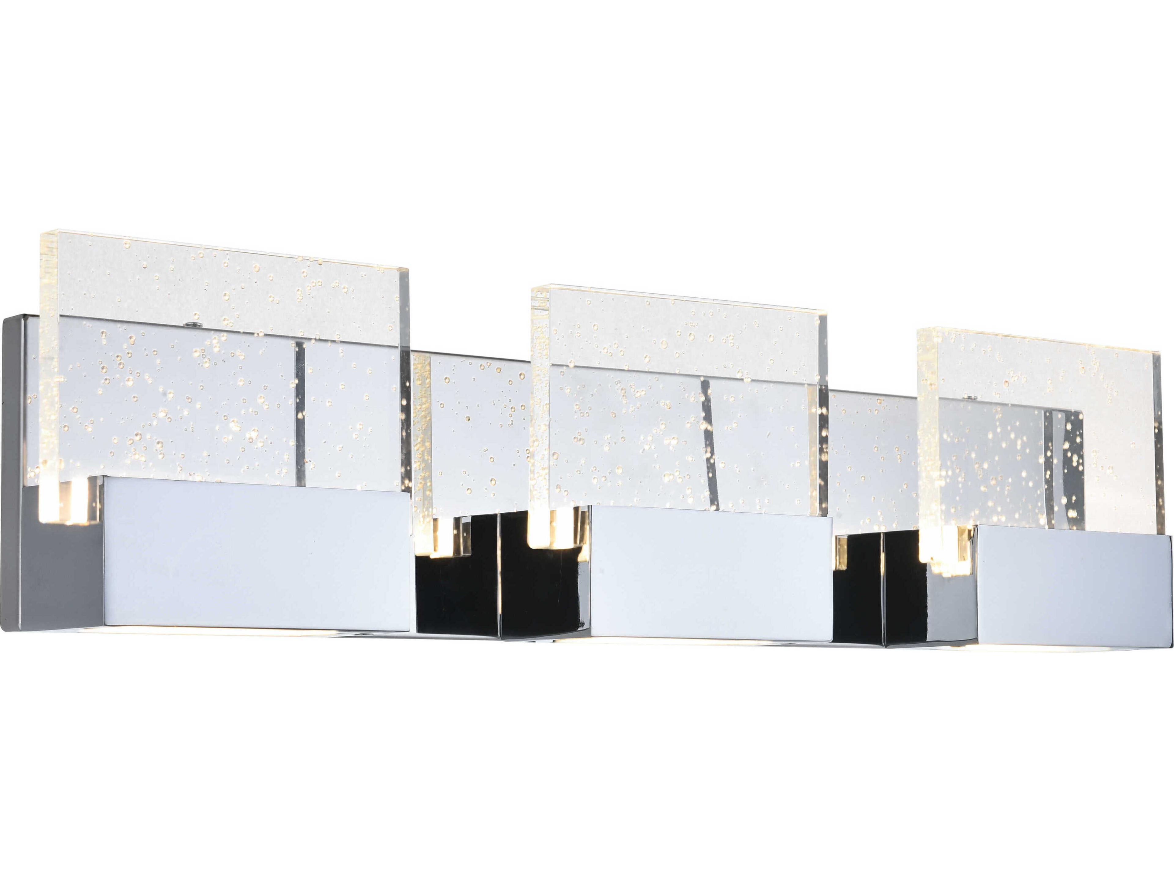 Elegant Lighting Pollux 3-Light Chrome Clear Crystal LED Vanity Light