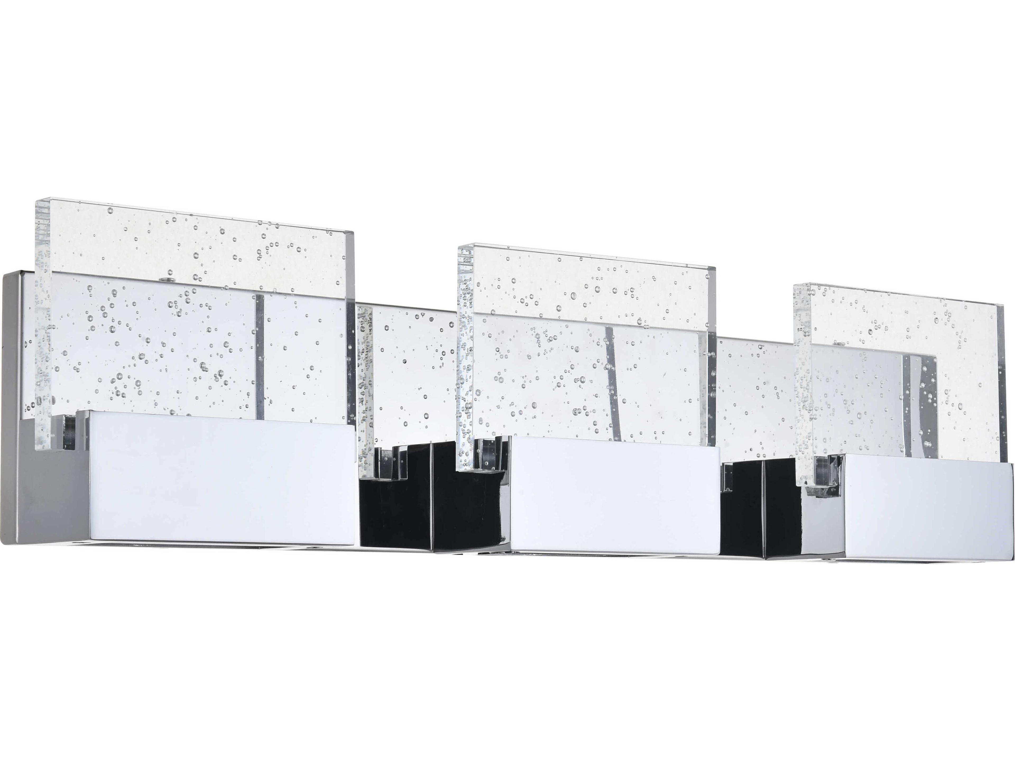 Elegant Lighting Pollux 3-Light Chrome Clear Crystal LED Vanity Light