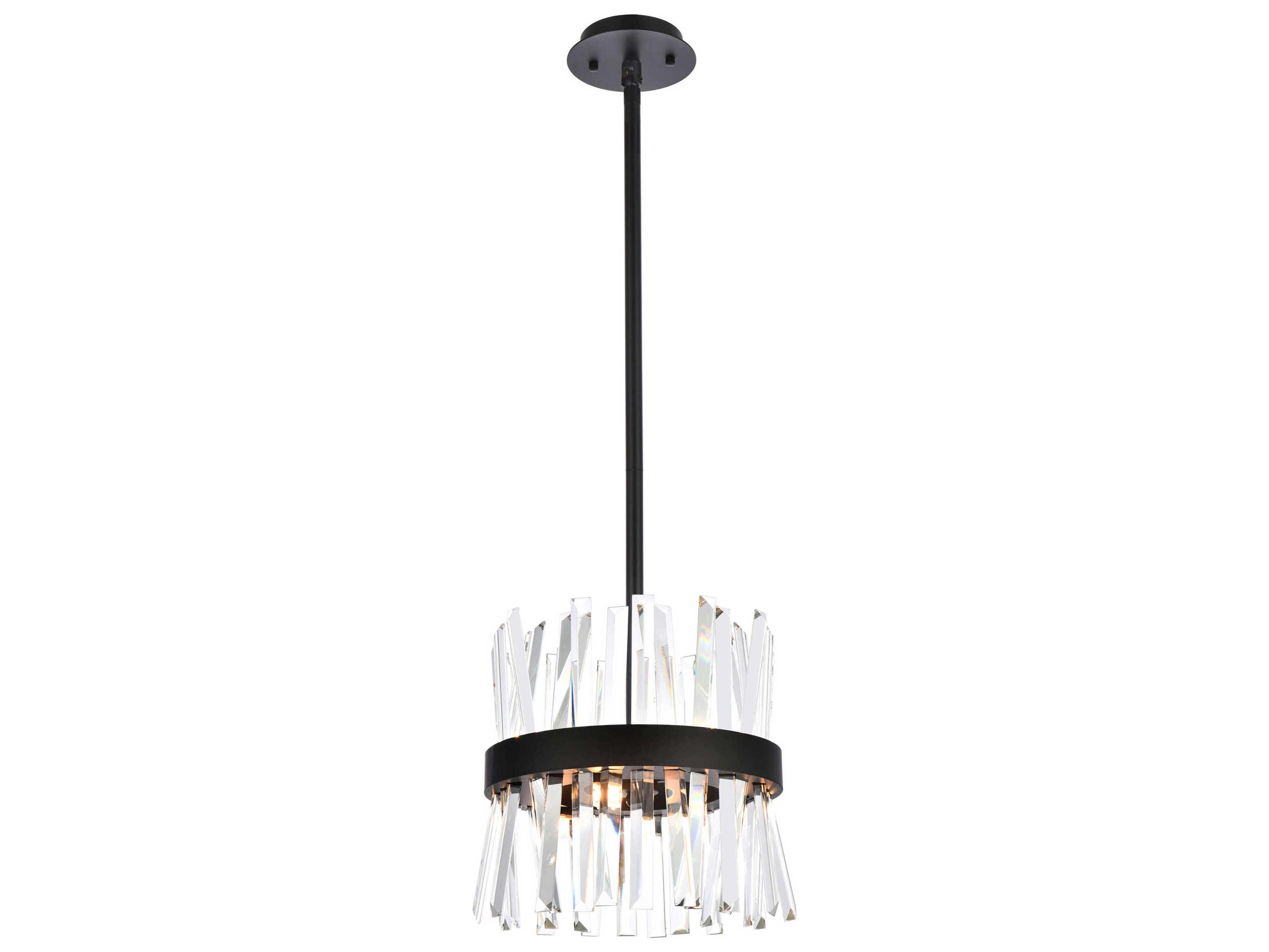 Serephina 6-Light Black Crystal Linear Mini Pendant