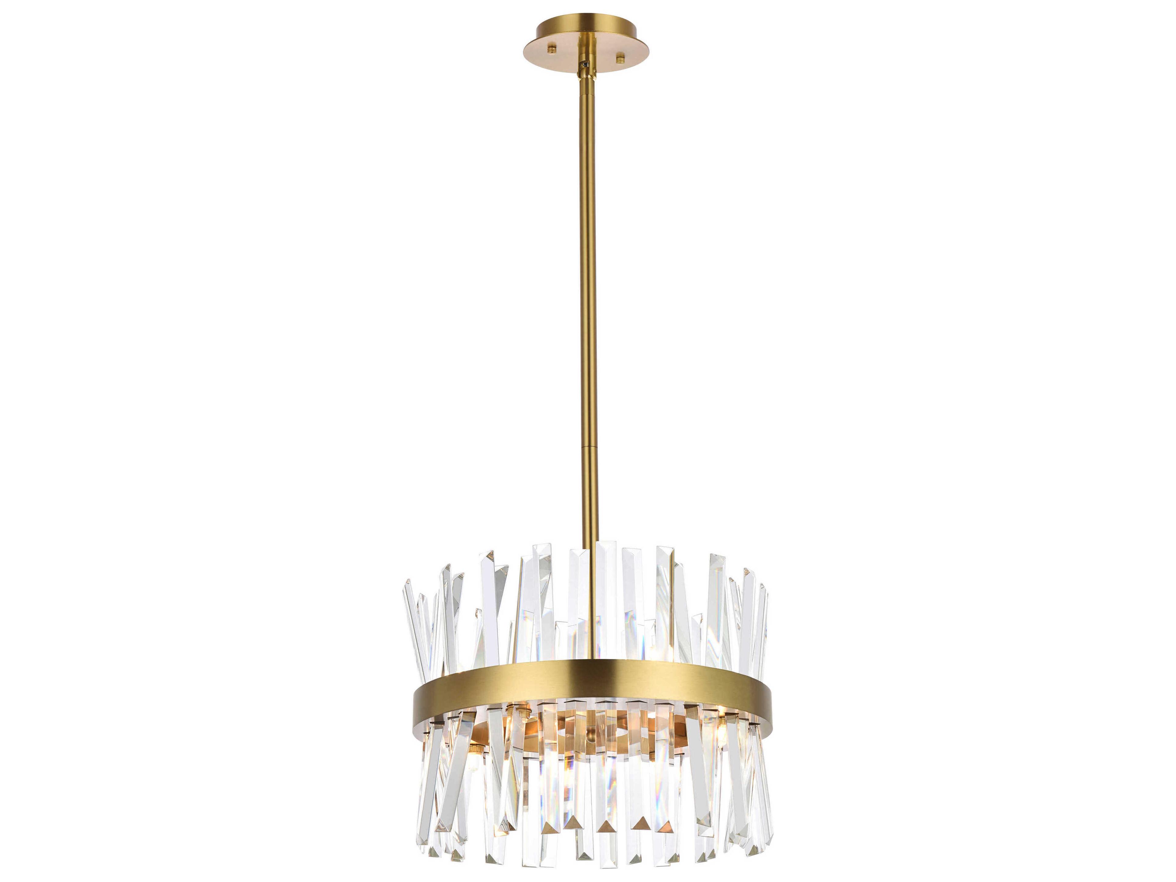Serephina 8-Light Satin Gold Crystal Linear Pendant