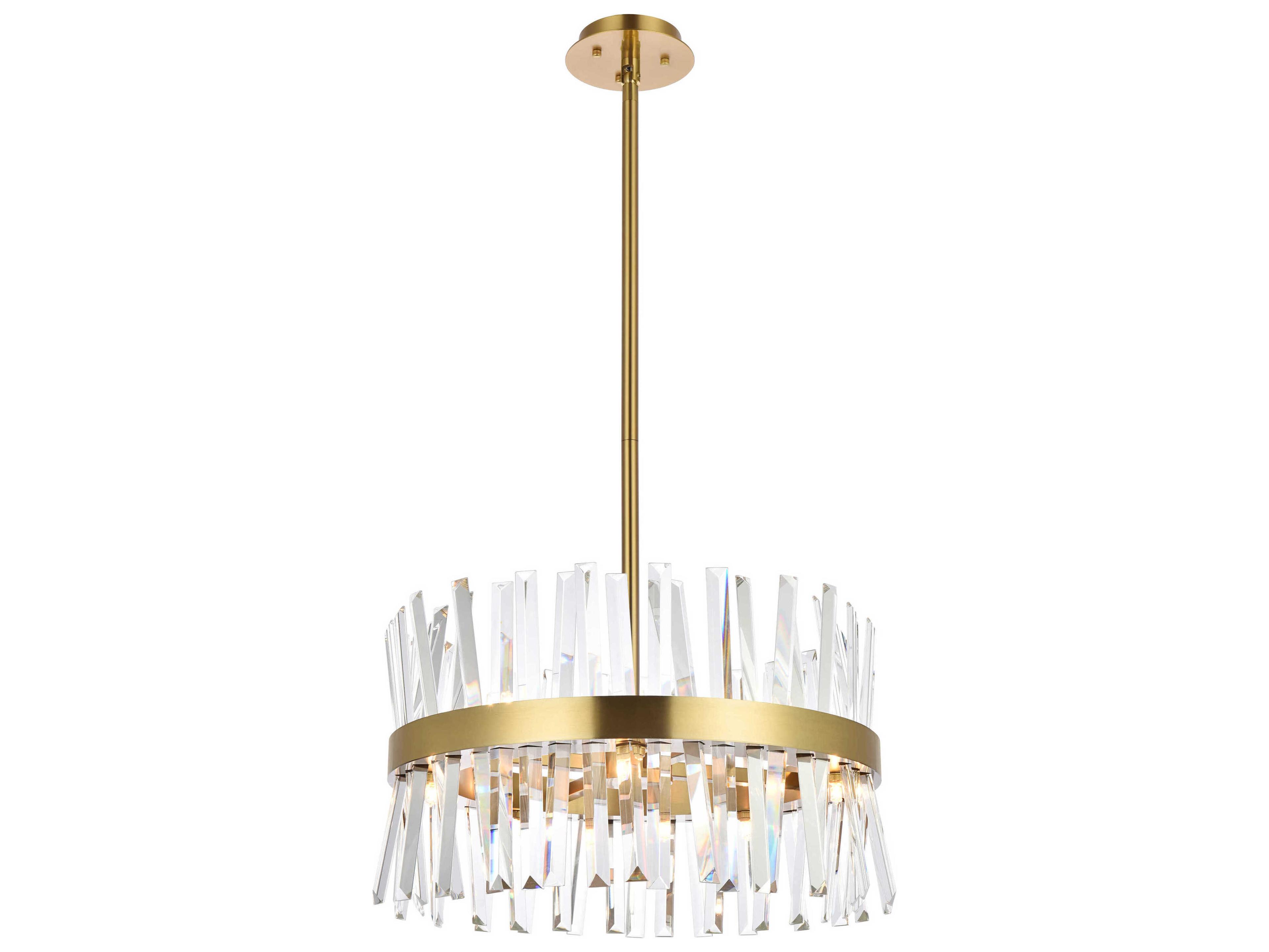 Serephina 10-Light Satin Gold Crystal Linear Pendant