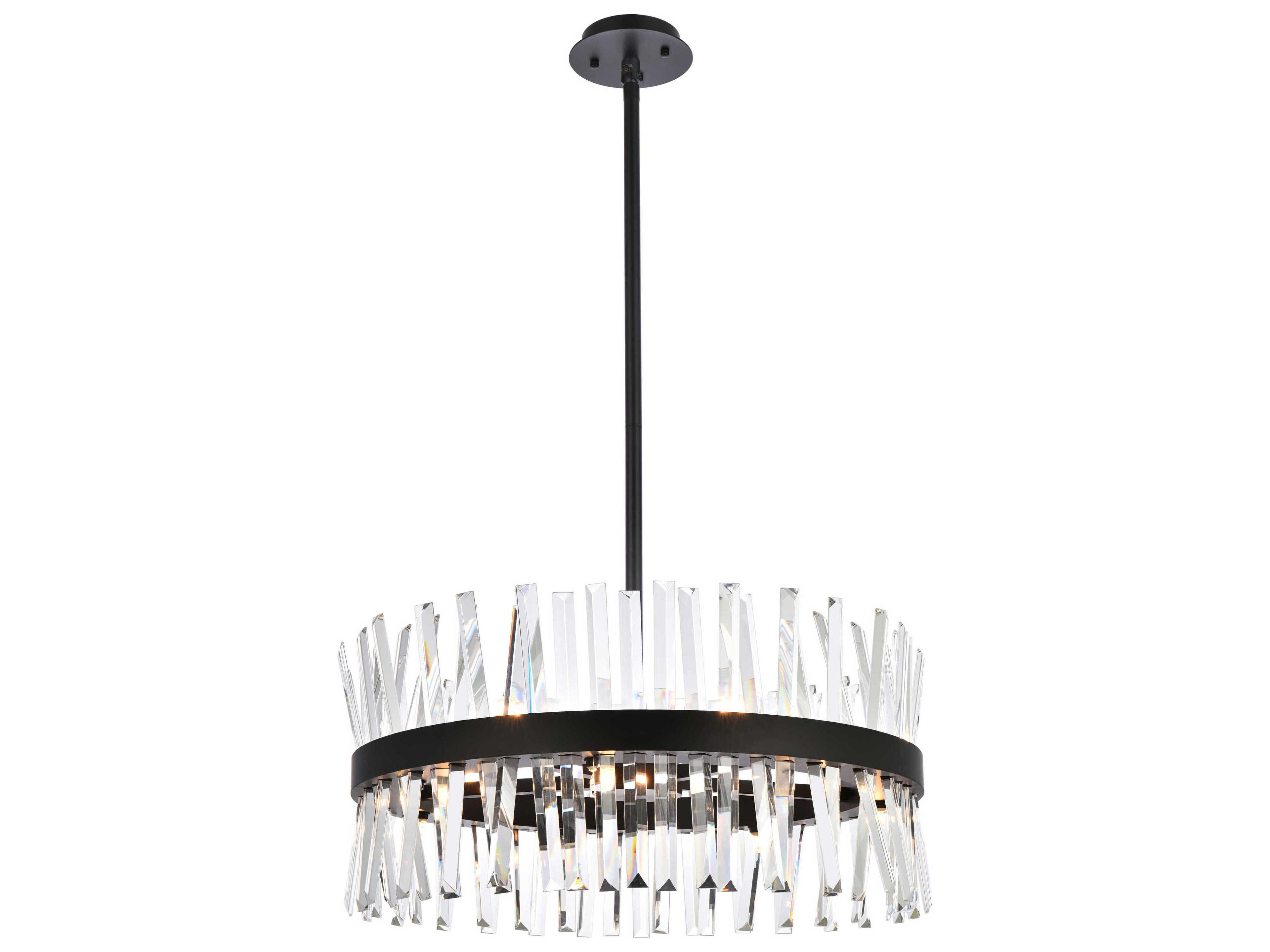 Serephina 14-Light Black Crystal Linear Pendant