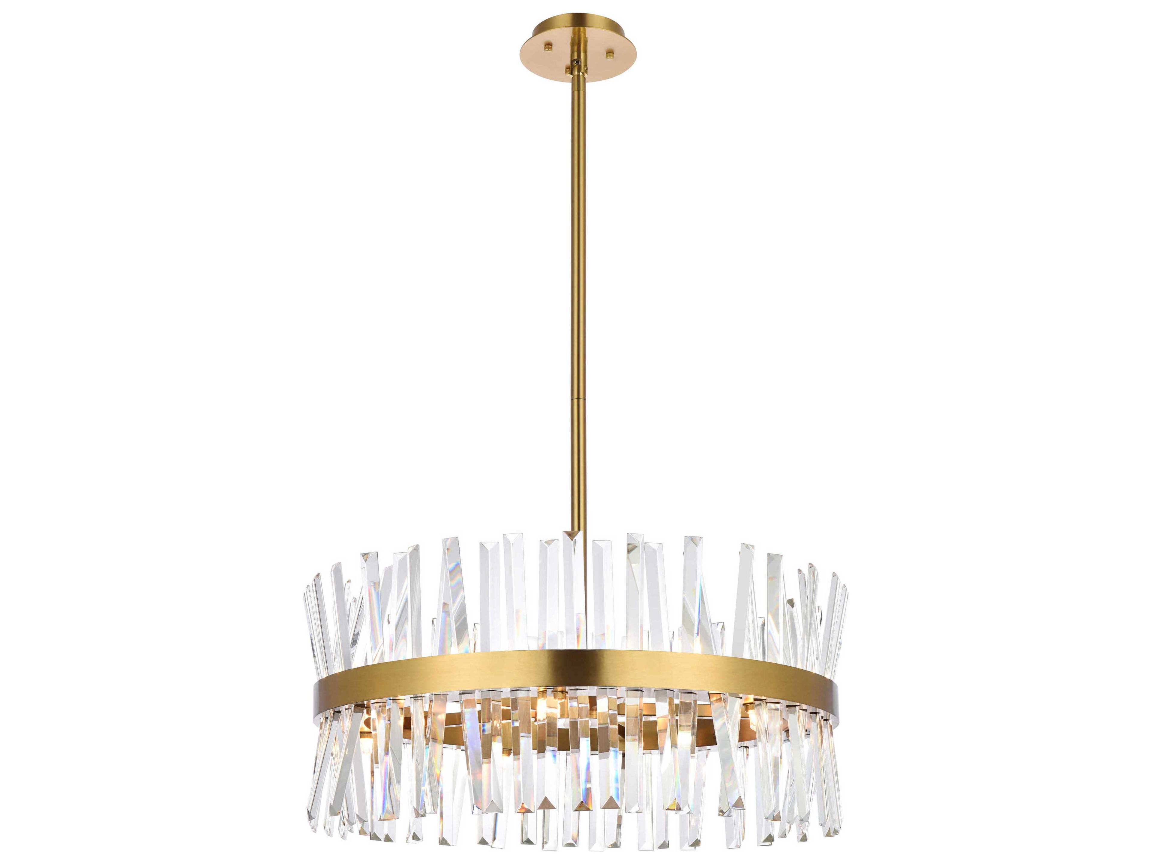 Serephina 14-Light Satin Gold Crystal Linear Pendant