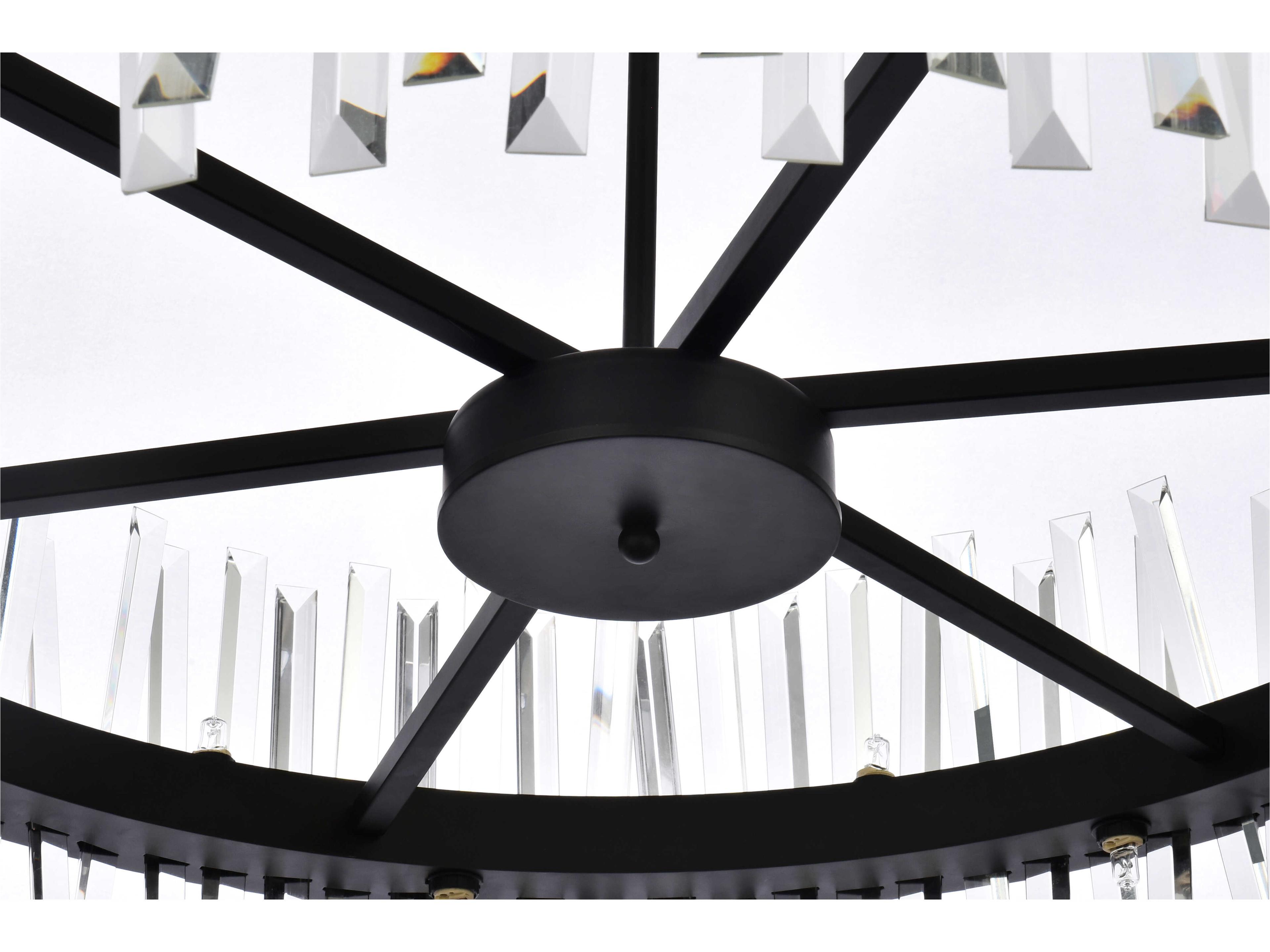 Elegant Lighting Serephina 16-Light6-Light Black Crystal Linear Pendant