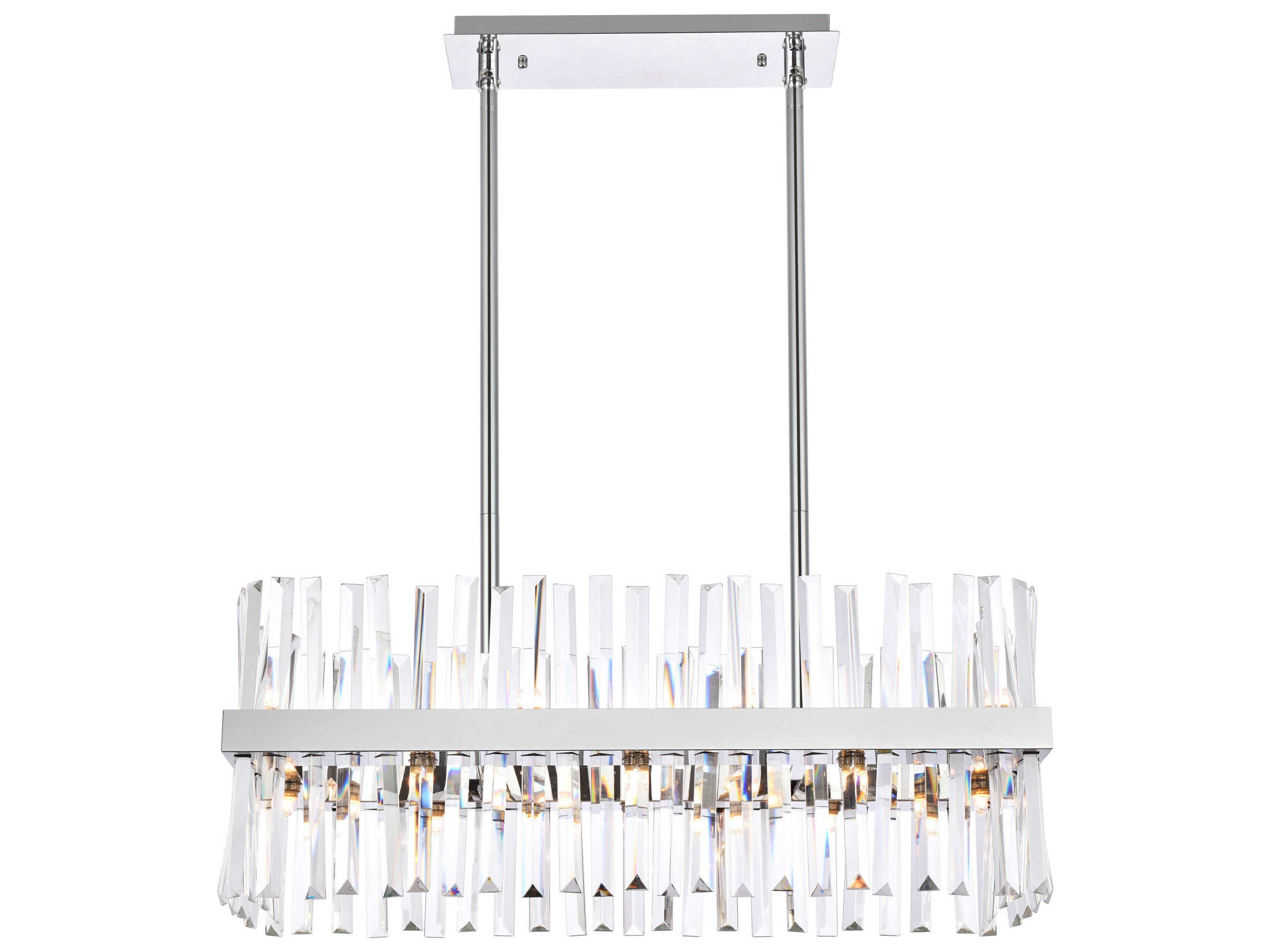 Serephina 16-Light6-Light Chrome Crystal Linear Island Pendant