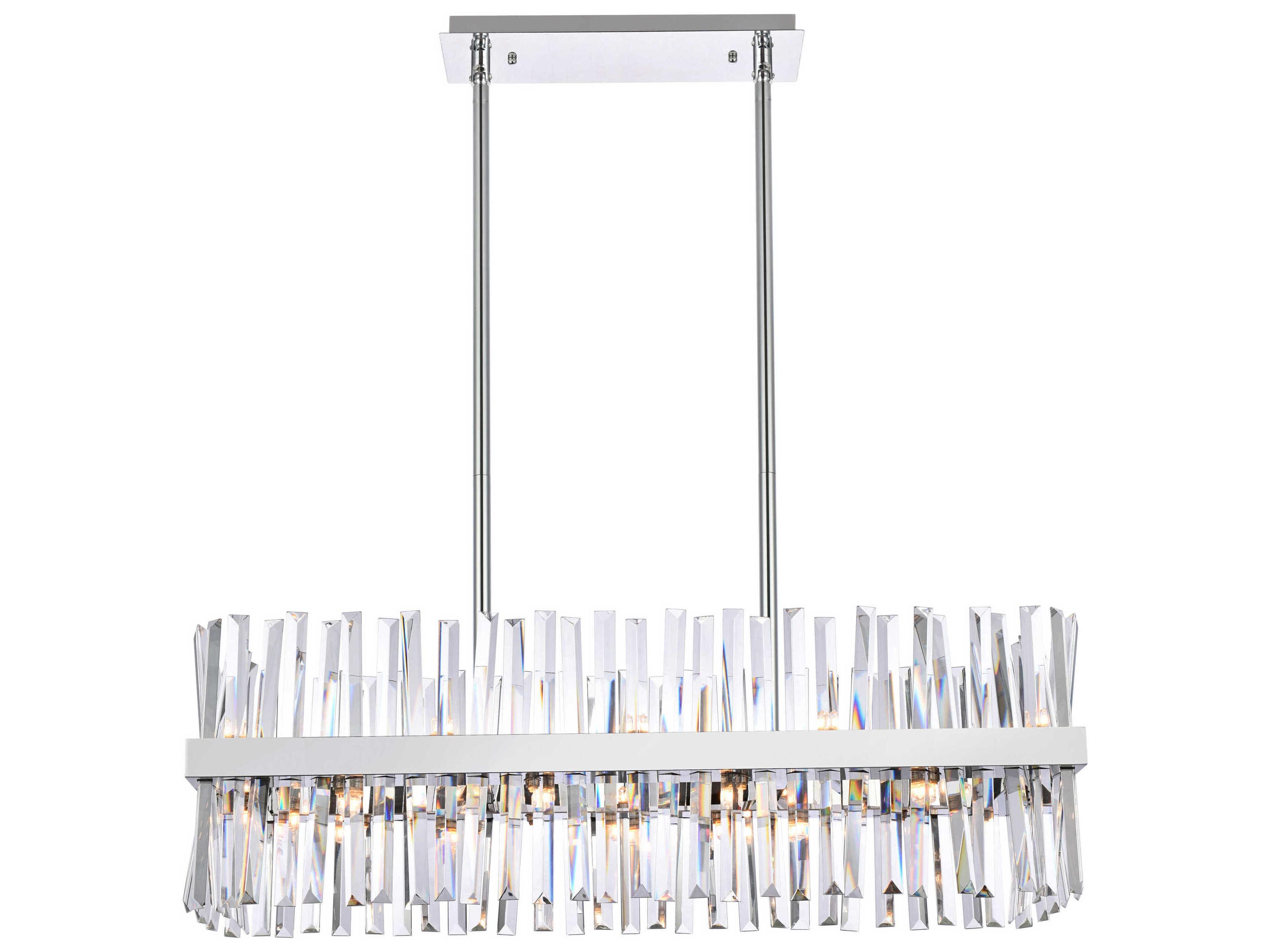 Serephina 20-Light Chrome Crystal Linear Island Pendant