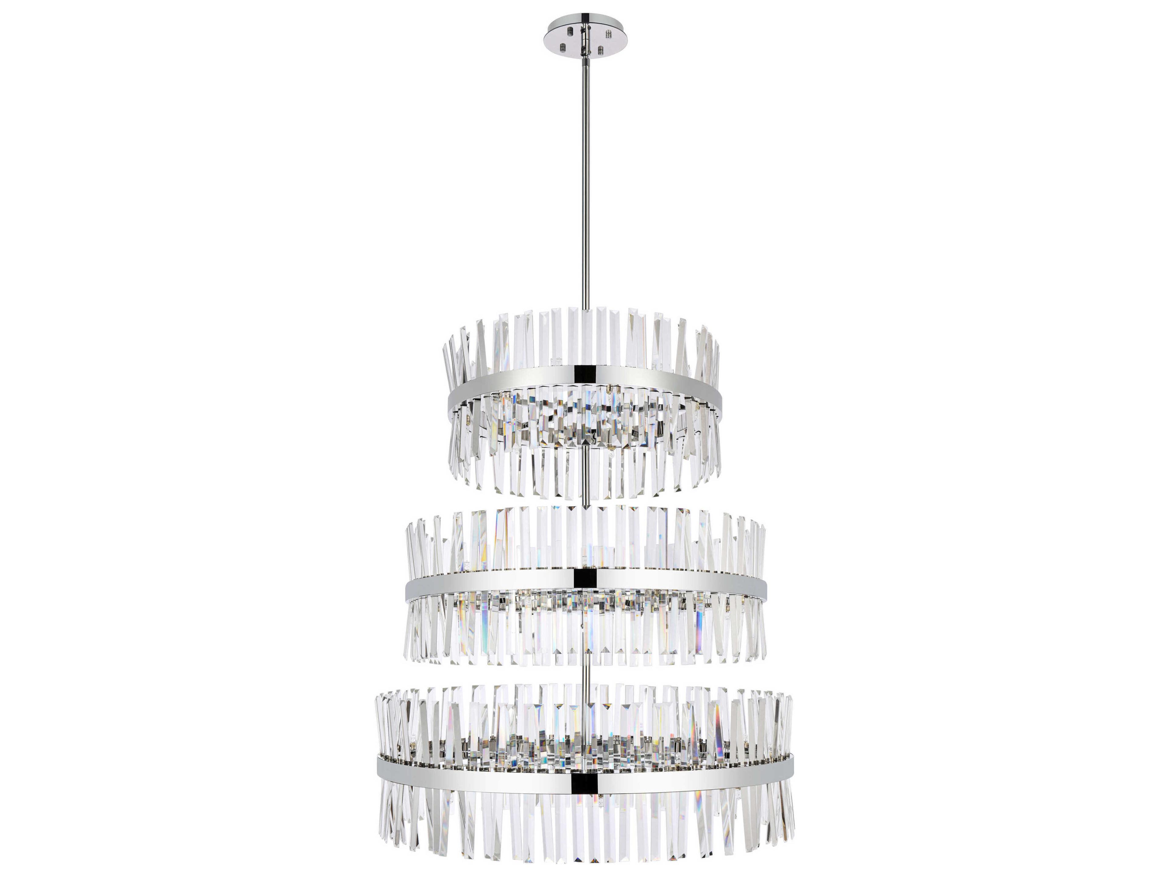 Serephina 46-Light Chrome Round Tiered Chandelier