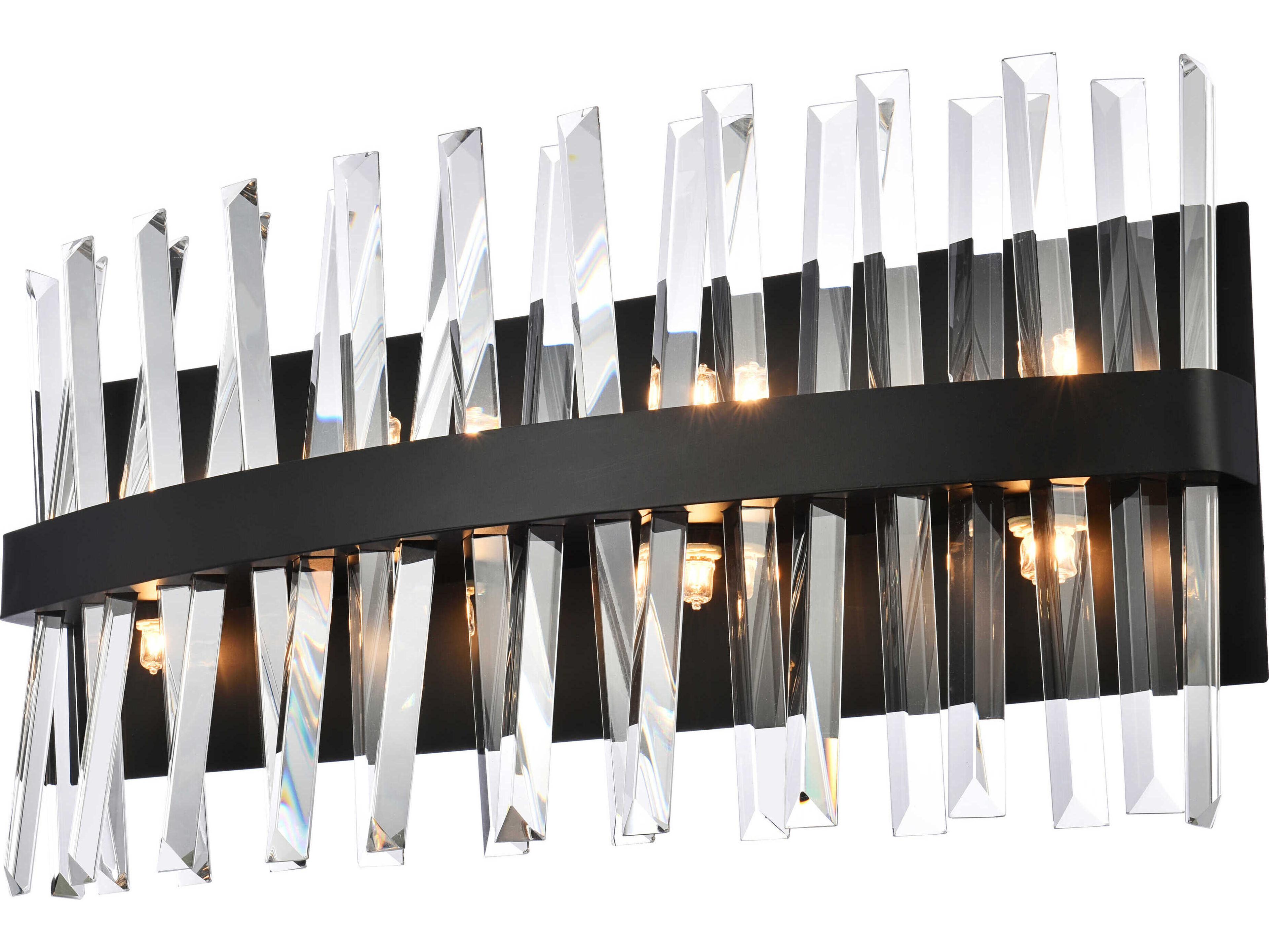 Elegant Lighting Serephina 8-Light Black Crystal Vanity Light