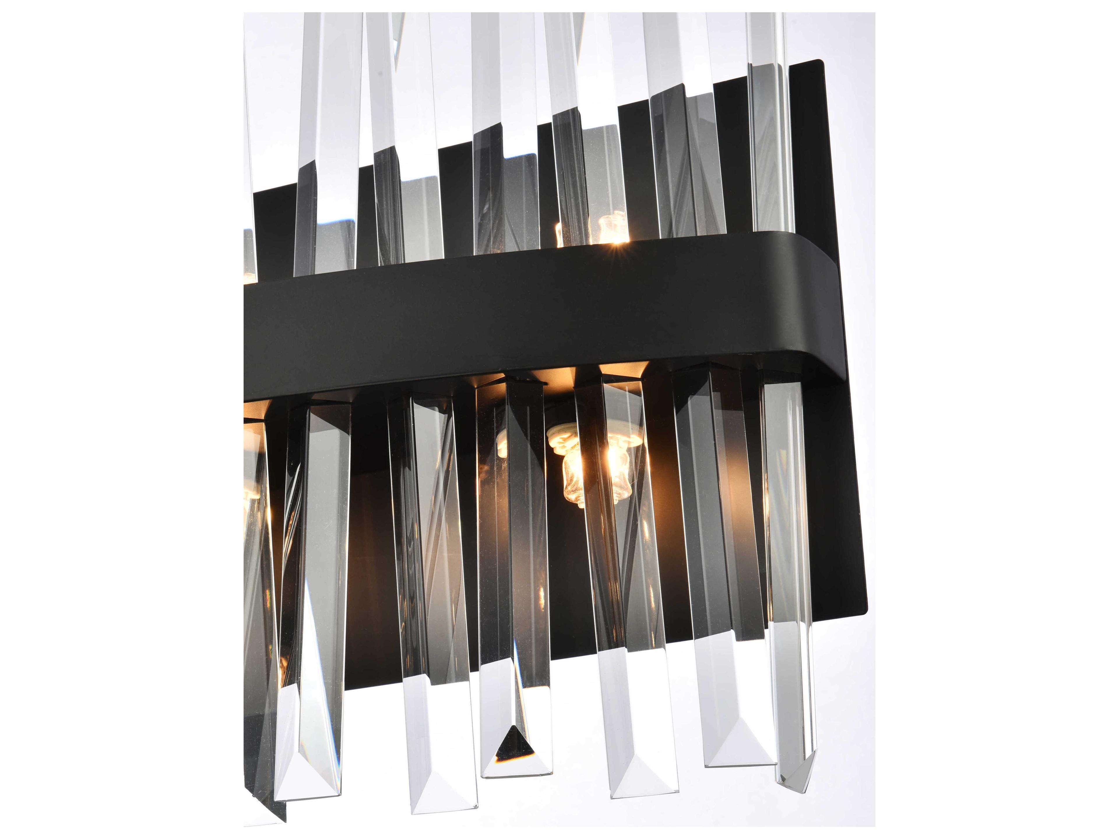 Elegant Lighting Serephina 8-Light Black Crystal Vanity Light