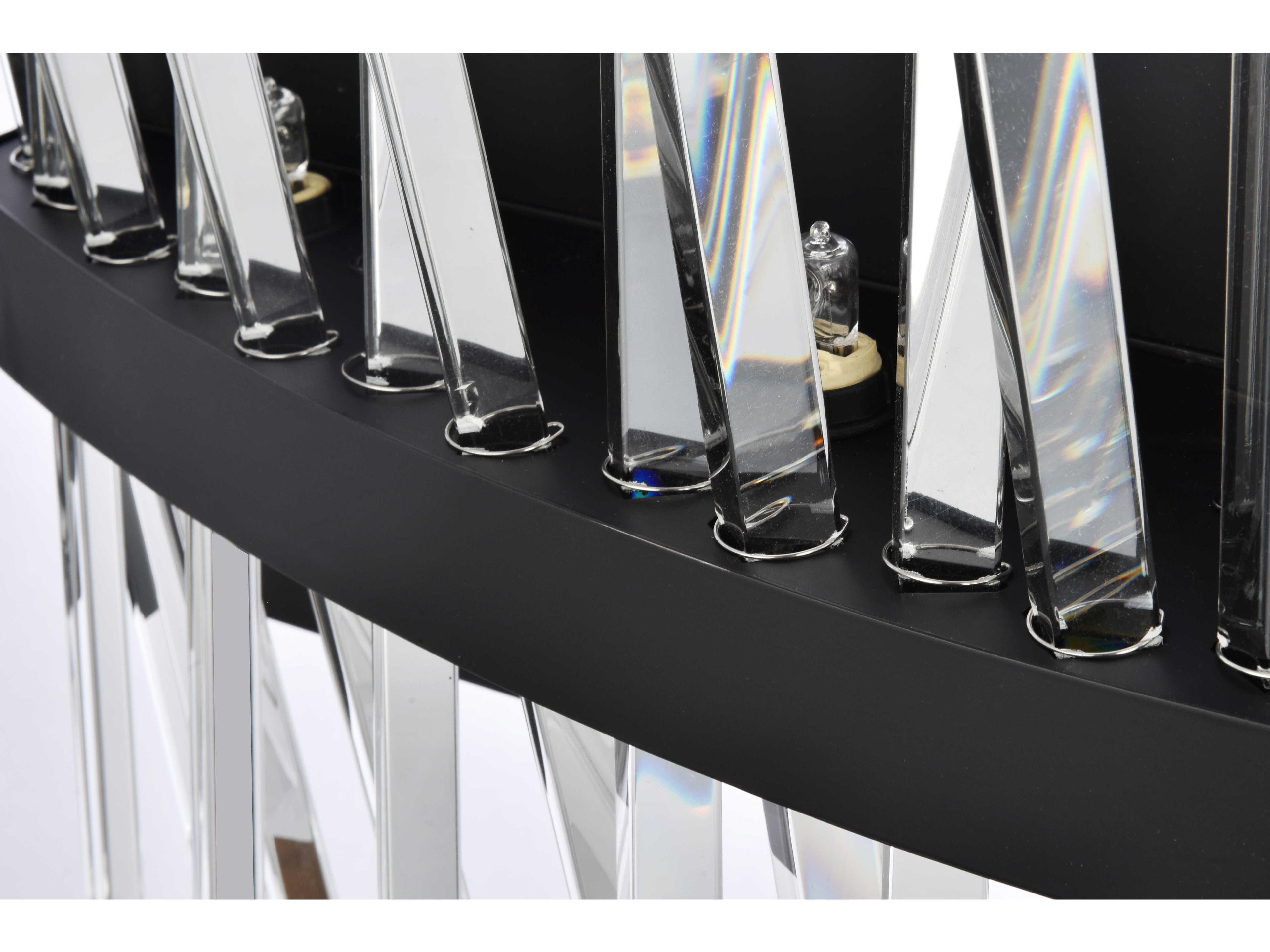 Elegant Lighting Serephina 8-Light Black Crystal Vanity Light