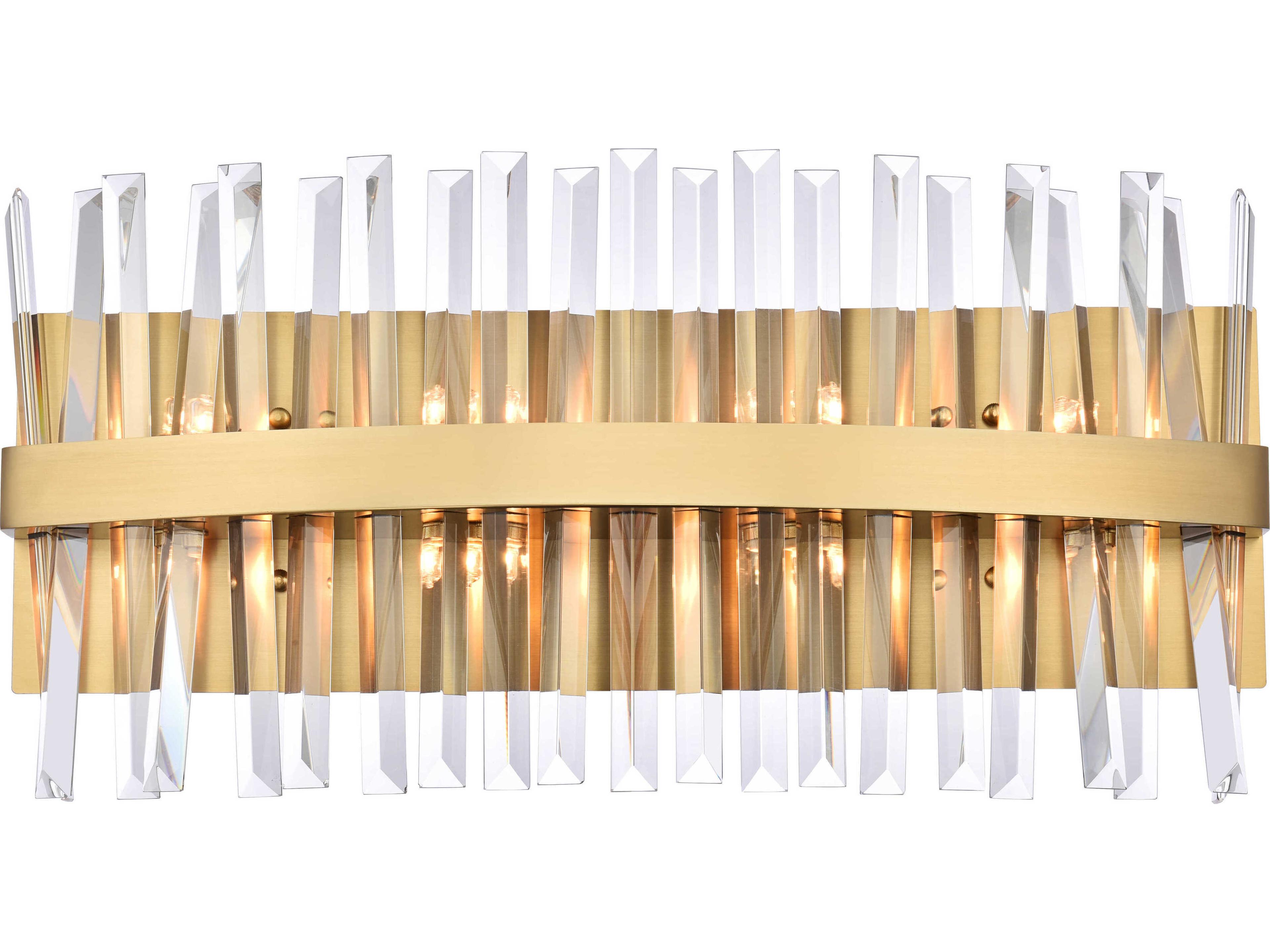 Serephina 8-Light Satin Gold Crystal Vanity Light