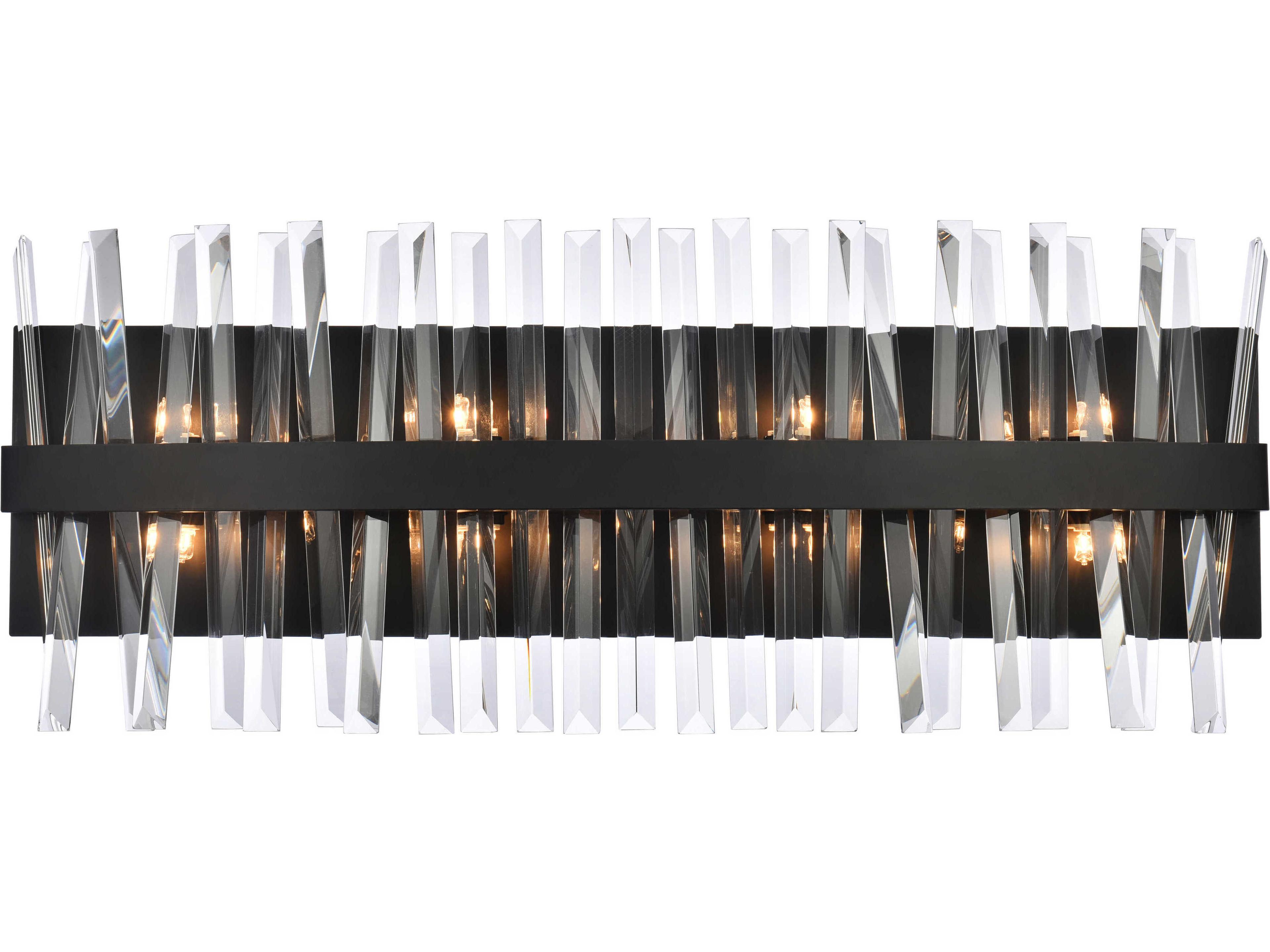 Serephina 8-Light Black Crystal Vanity Light