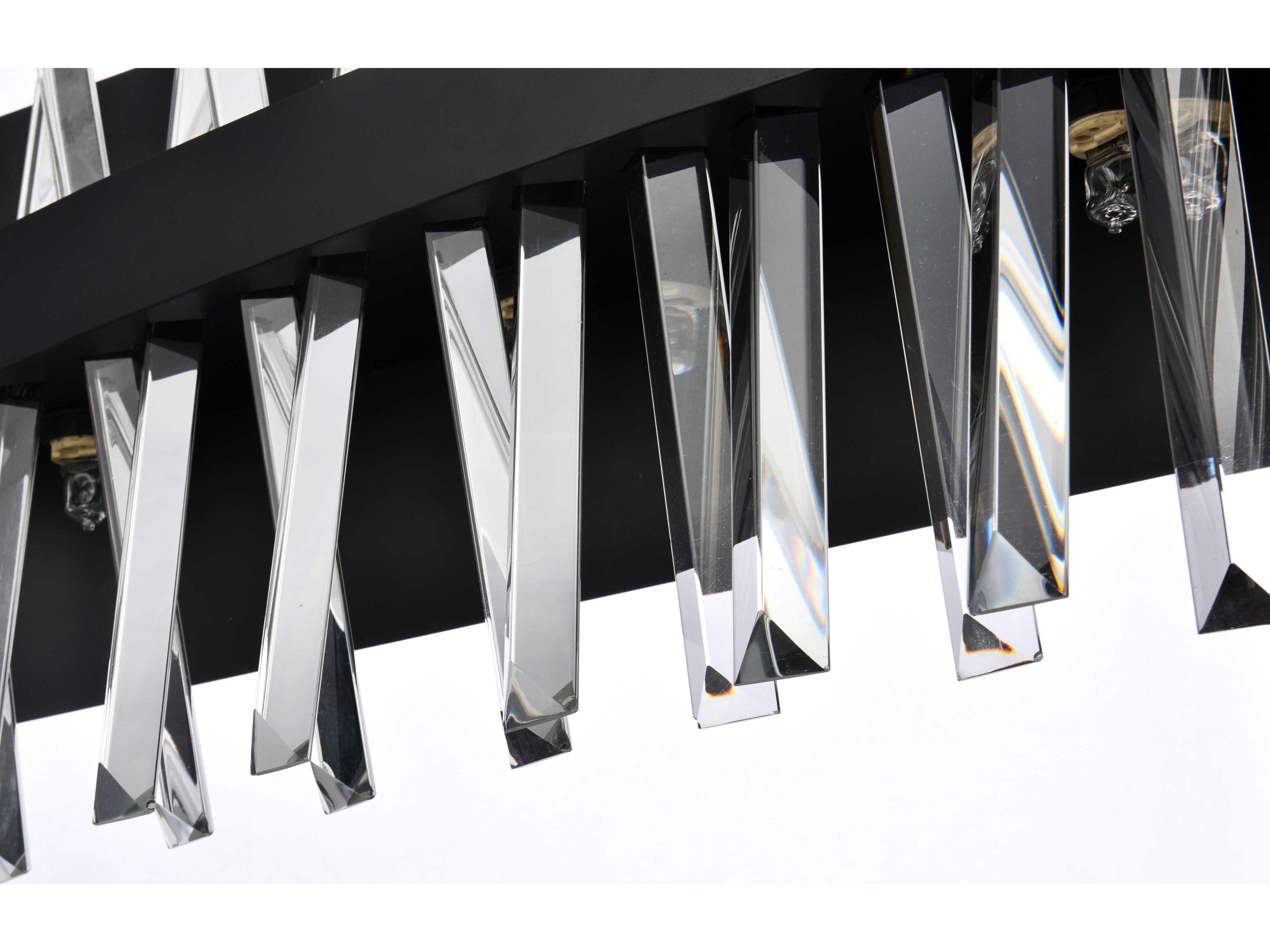 Elegant Lighting Serephina 8-Light Black Crystal Vanity Light