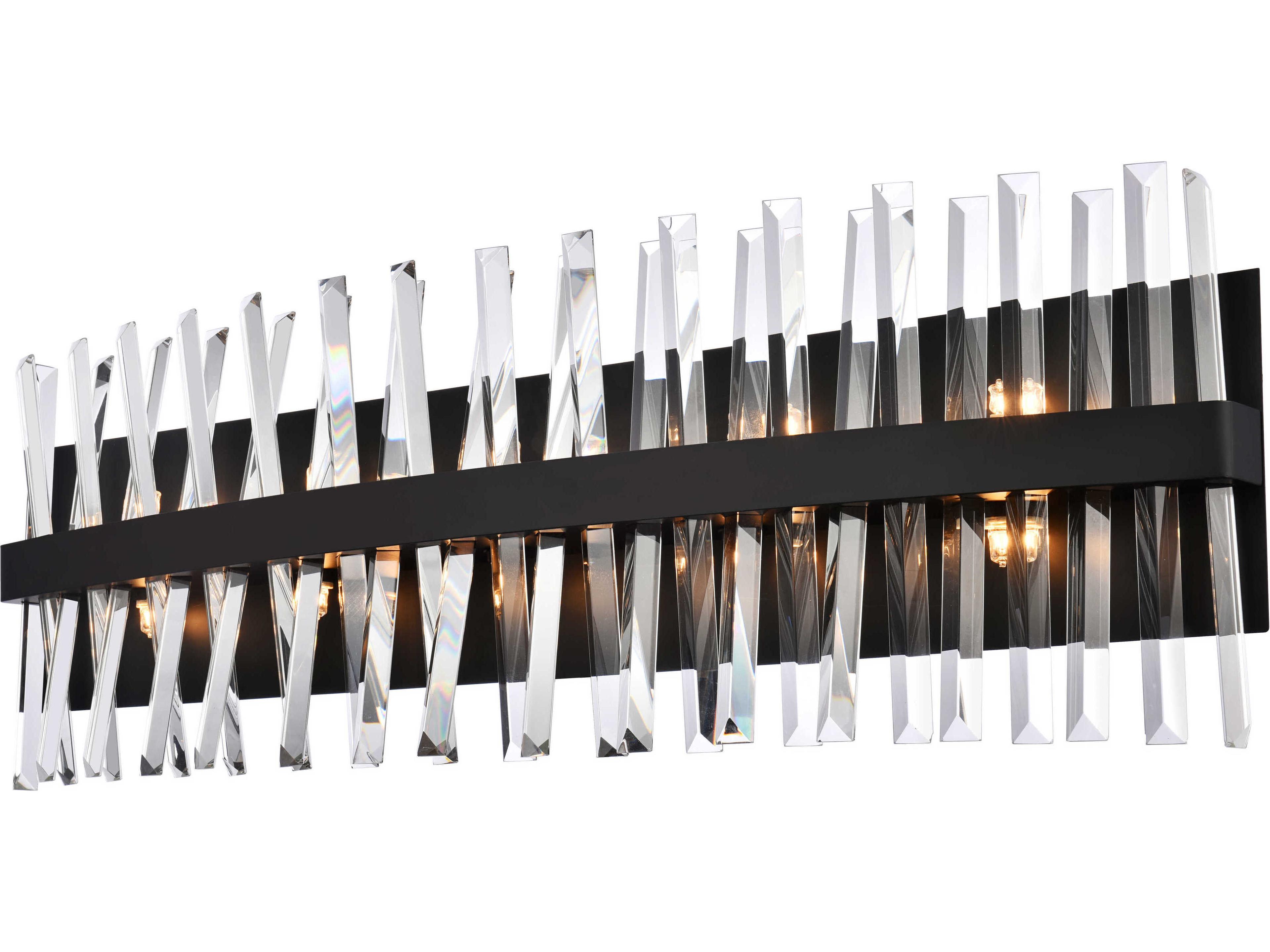 Elegant Lighting Serephina 10-Light Black Crystal Vanity Light
