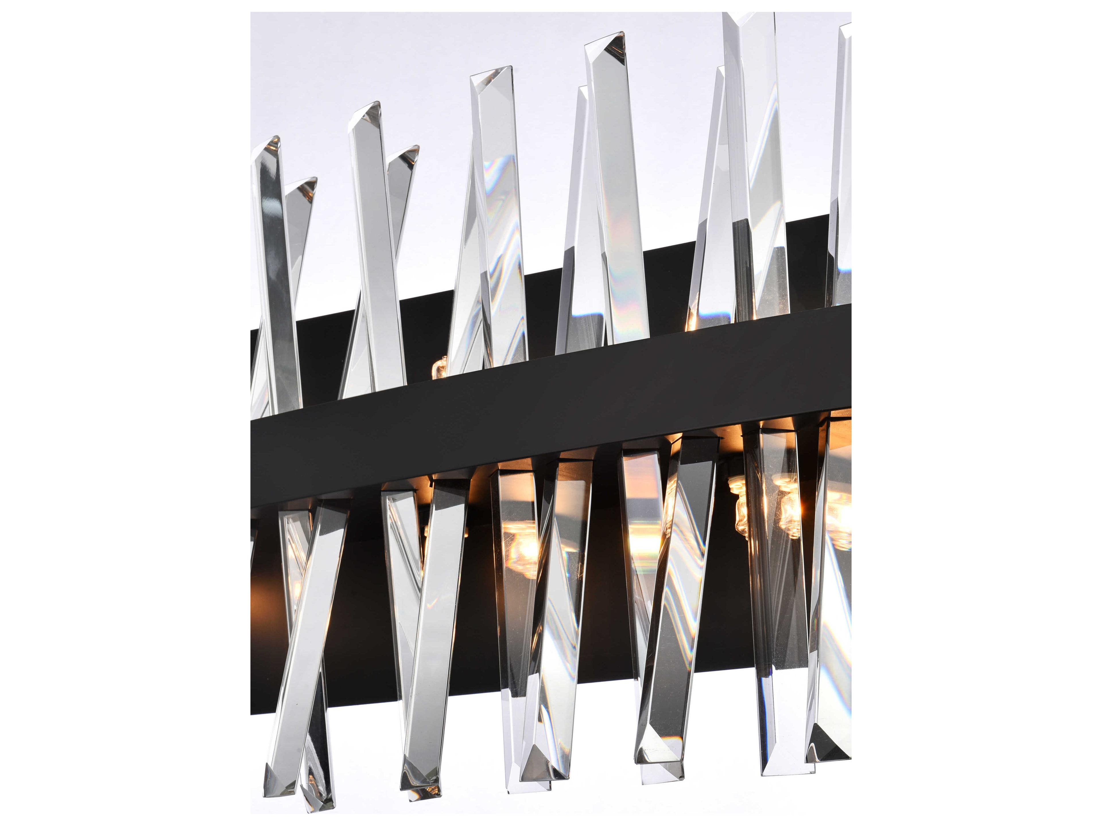 Elegant Lighting Serephina 10-Light Black Crystal Vanity Light