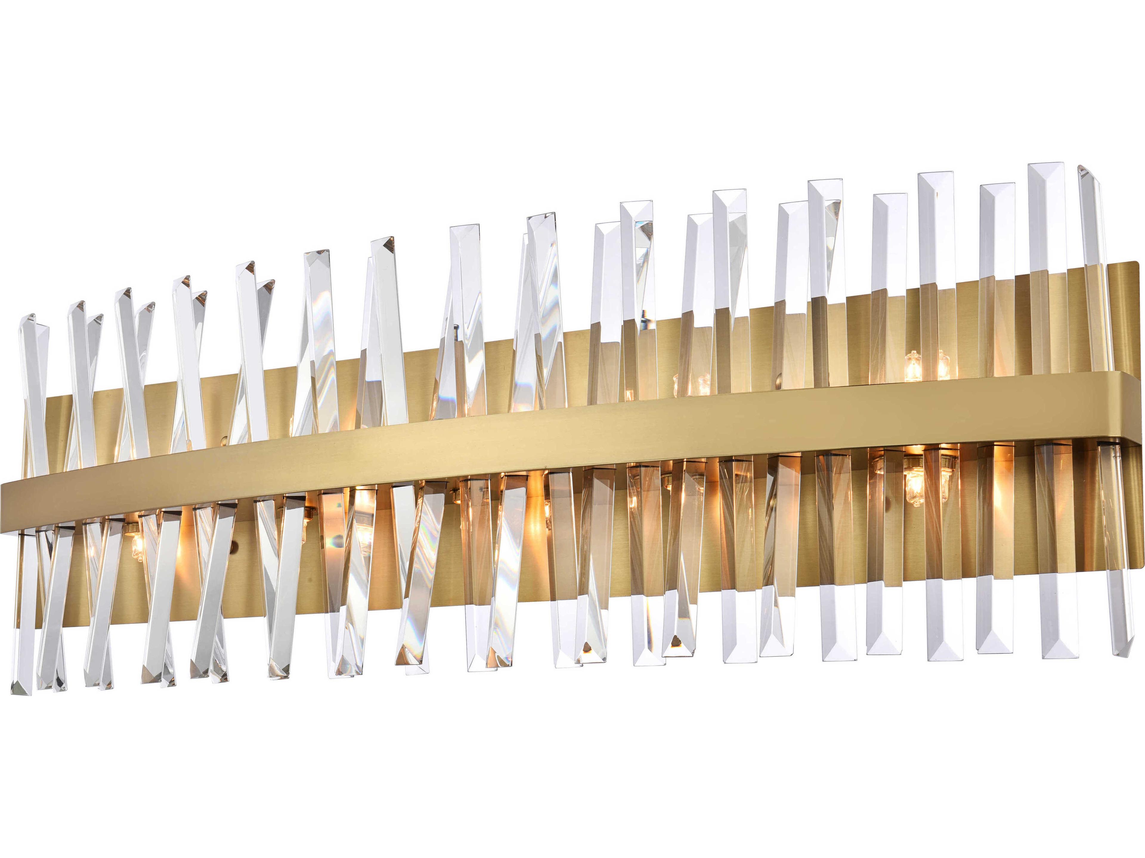 Elegant Lighting Serephina 10-Light Satin Gold Crystal Vanity Light