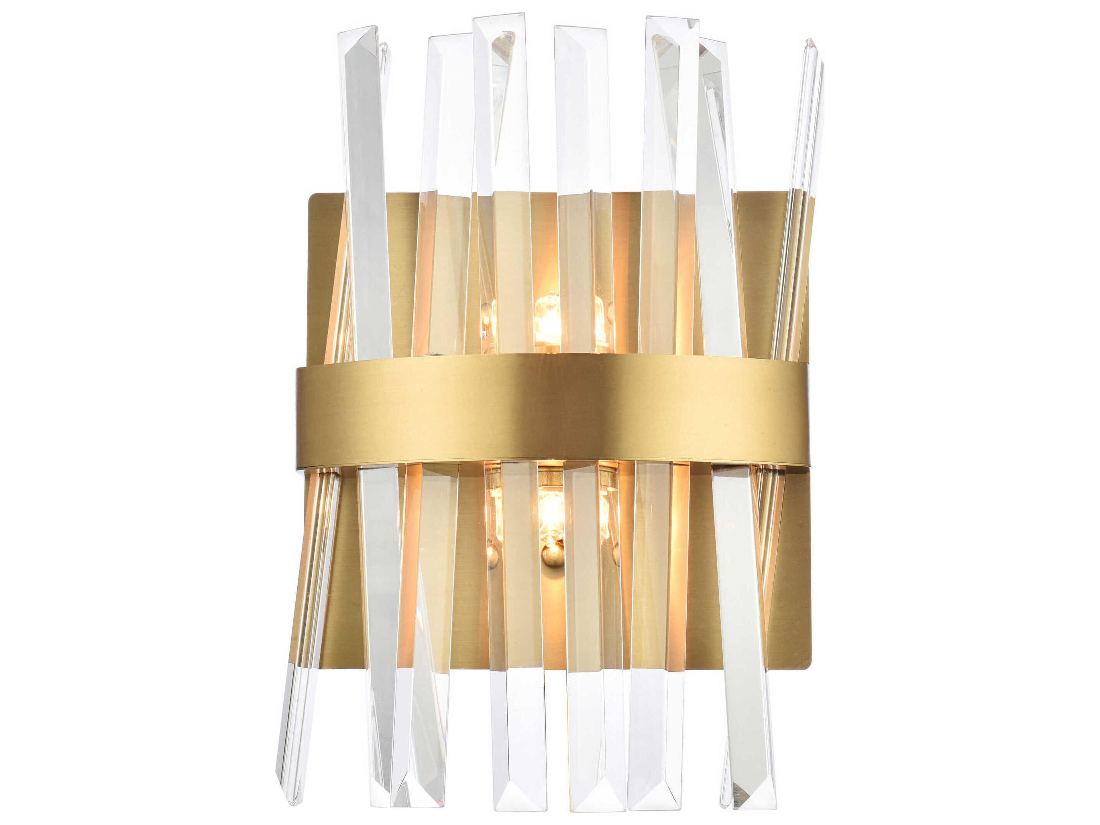 Serephina 2-Light Satin Gold Crystal Wall Sconce