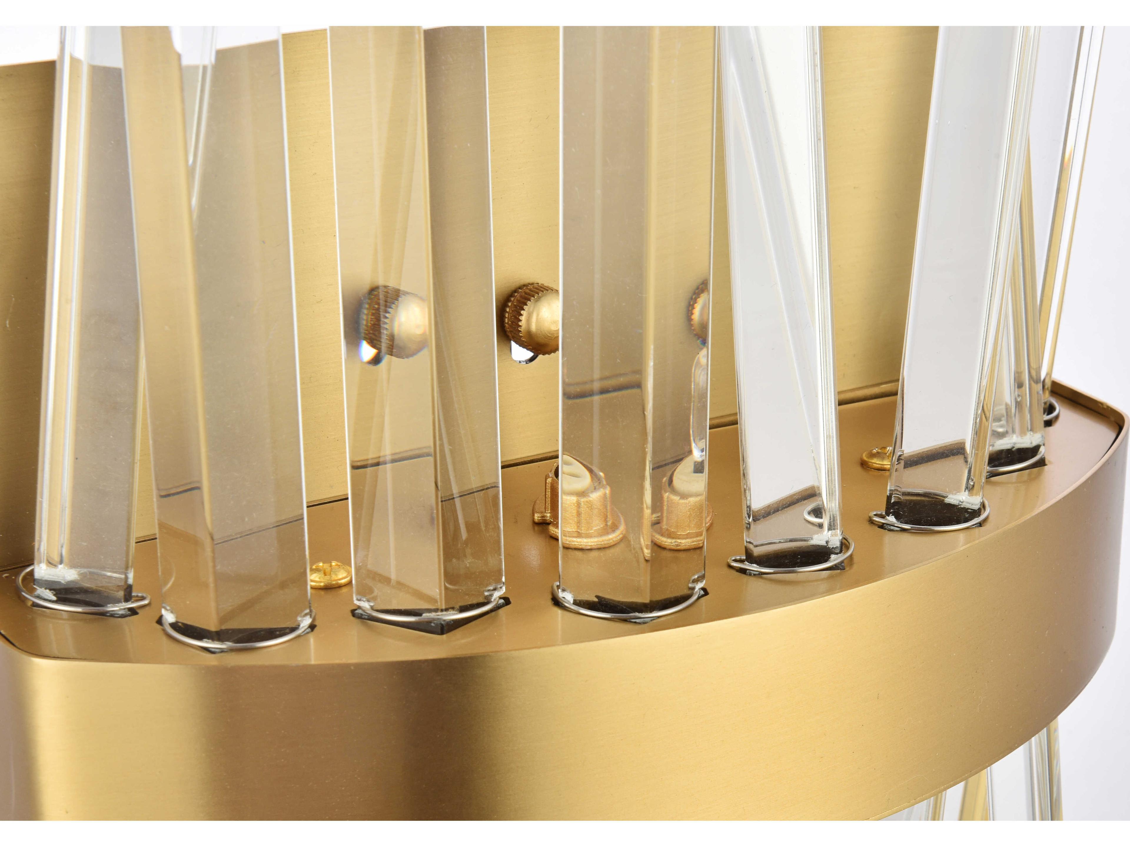 Elegant Lighting Serephina 2-Light Satin Gold Crystal Wall Sconce