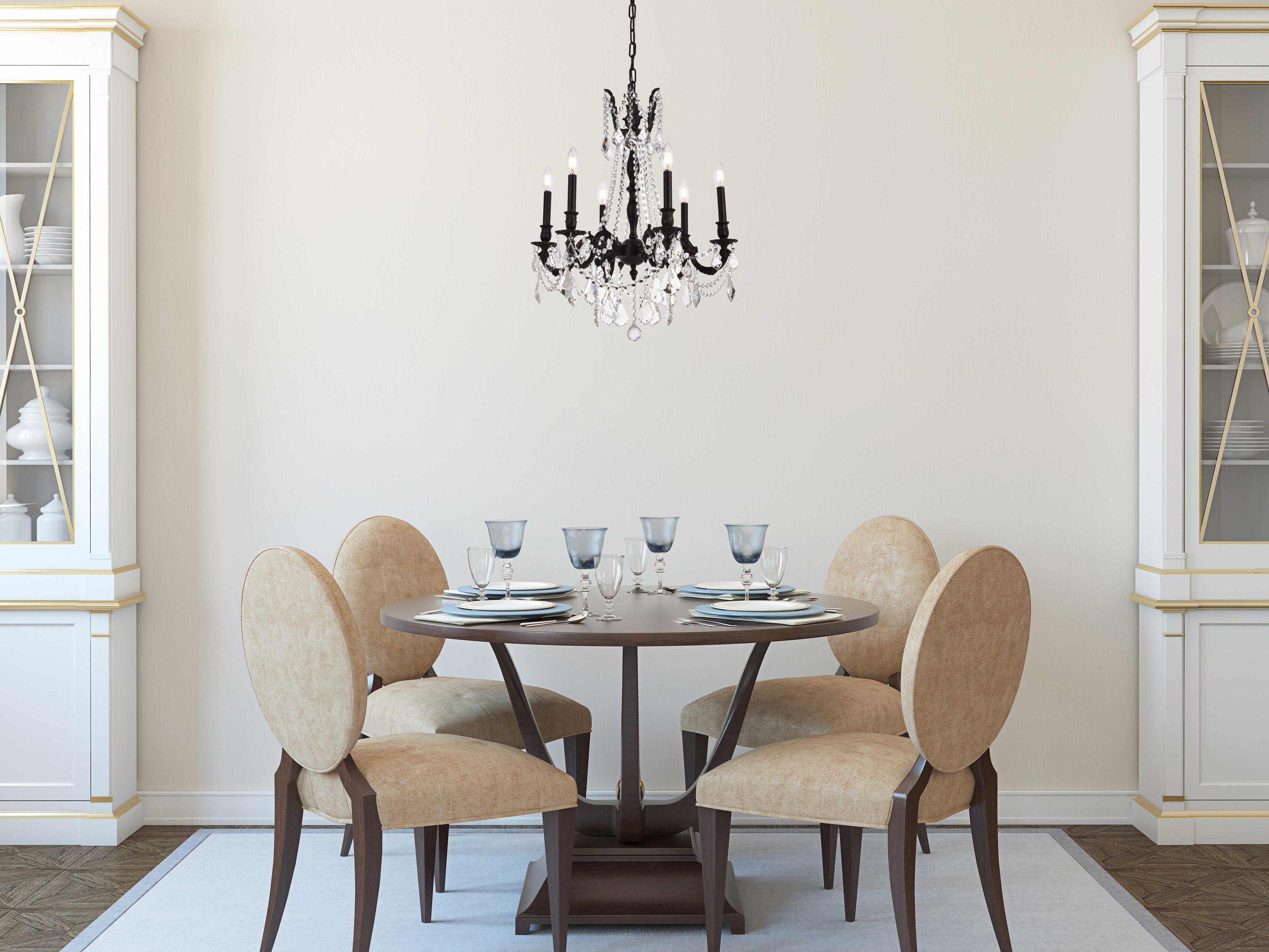 Elegant Lighting Rosalia 6-Light Dark Bronze Gold Crystal Candelabra Chandelier