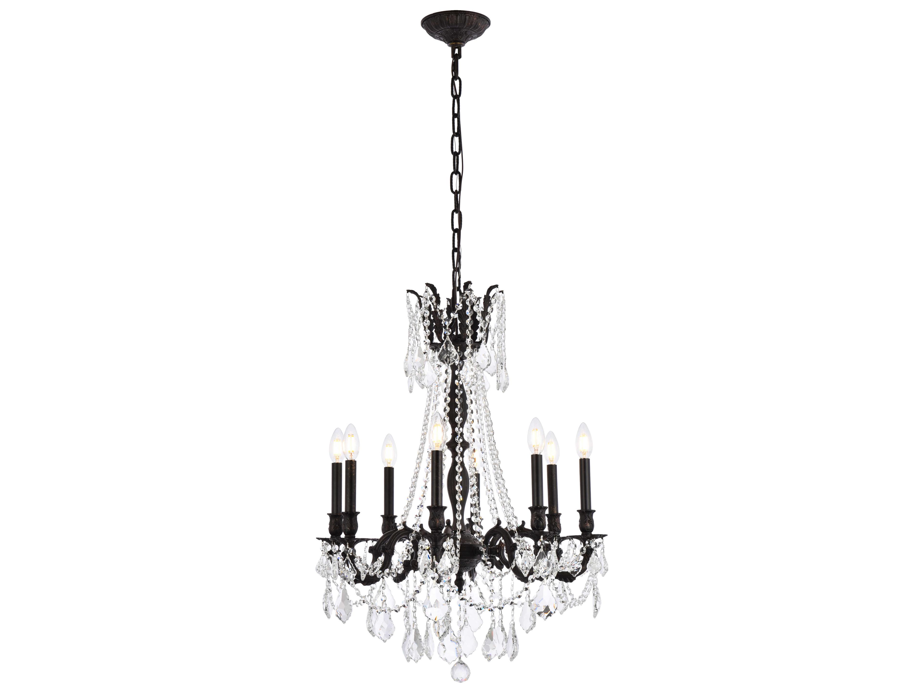 Rosalia 8-Light Dark Bronze Gold Crystal Candelabra Chandelier