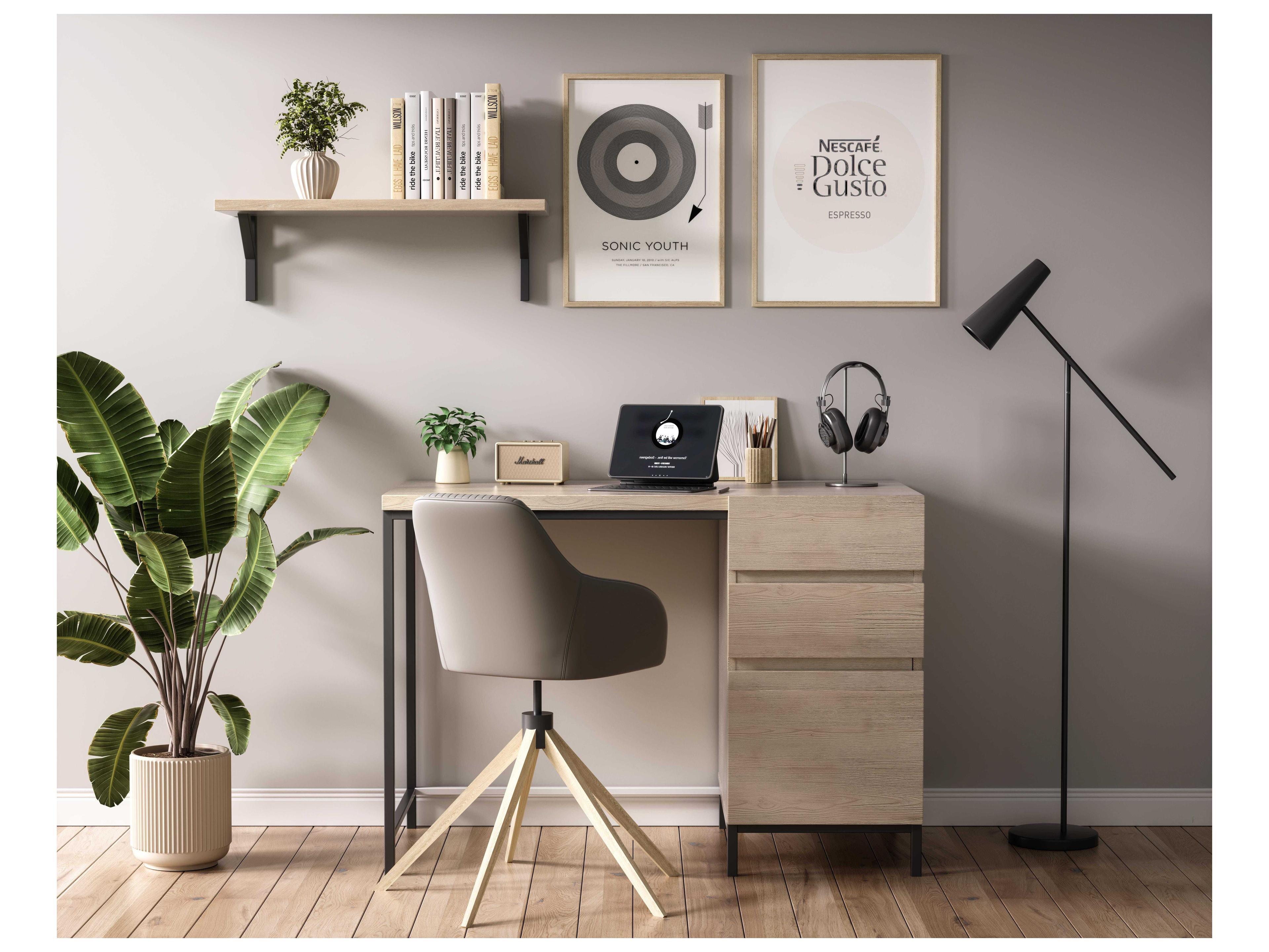 Elegant Lighting Emerson Black Brown Mango Wood Secretary Desk