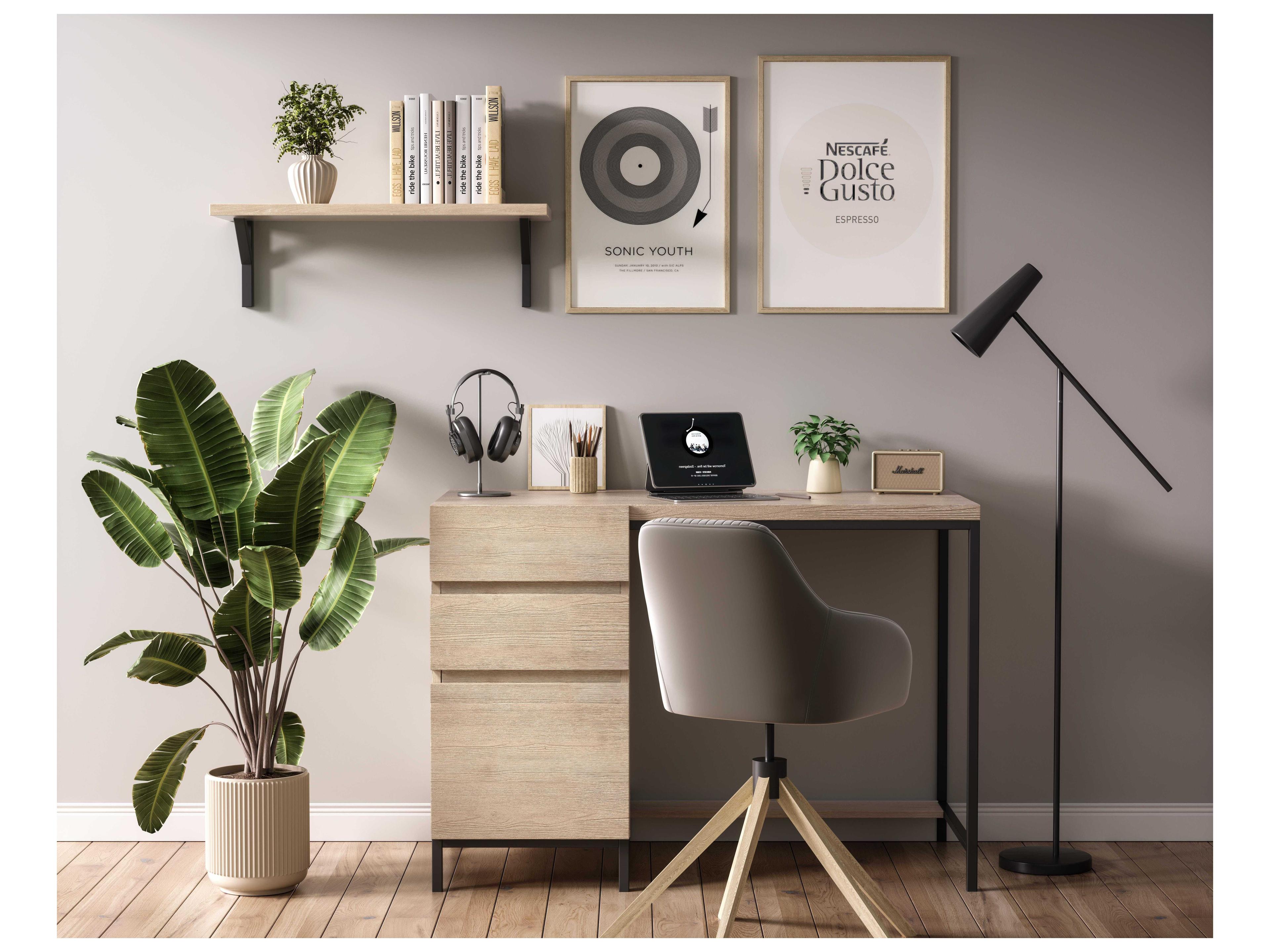 Elegant Lighting Emerson Black Brown Mango Wood Secretary Desk