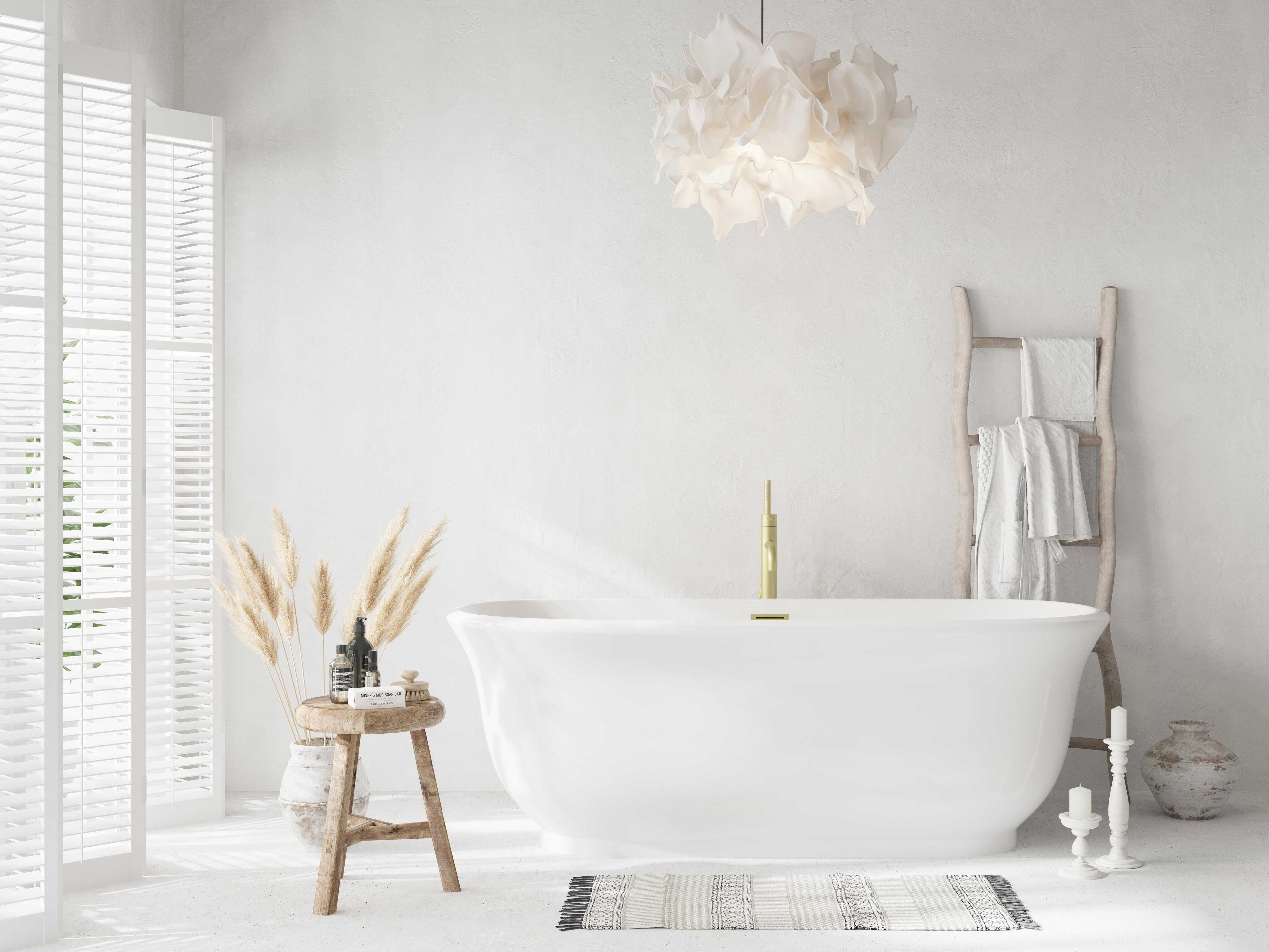 Elegant Lighting Coralie Glossy White Soaking Bathtub