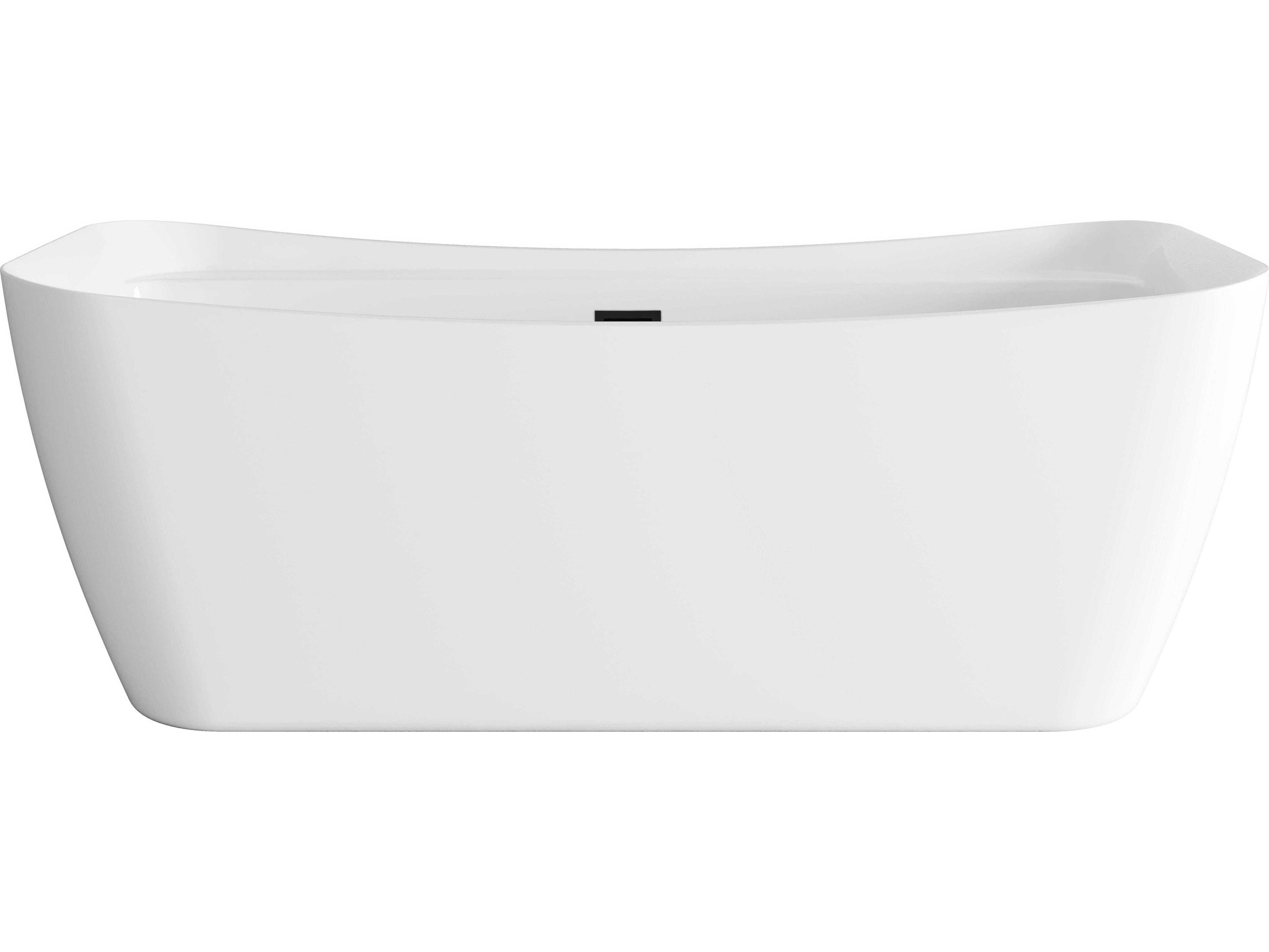 Elegant Lighting Glossy White 67" Bathtub