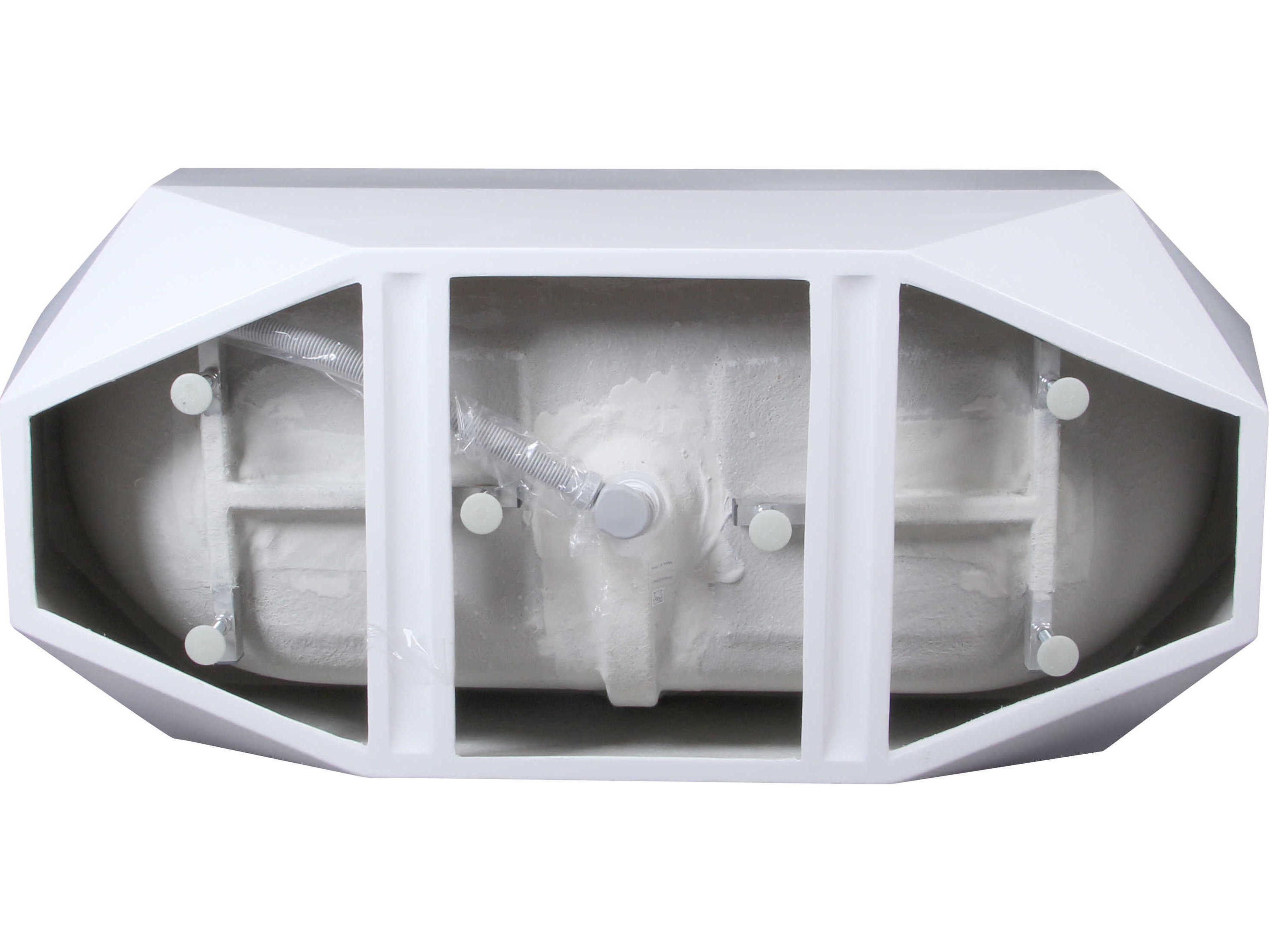 Elegant Lighting Ethen 67" Glossy White Soaking Diamond Style Bathtub