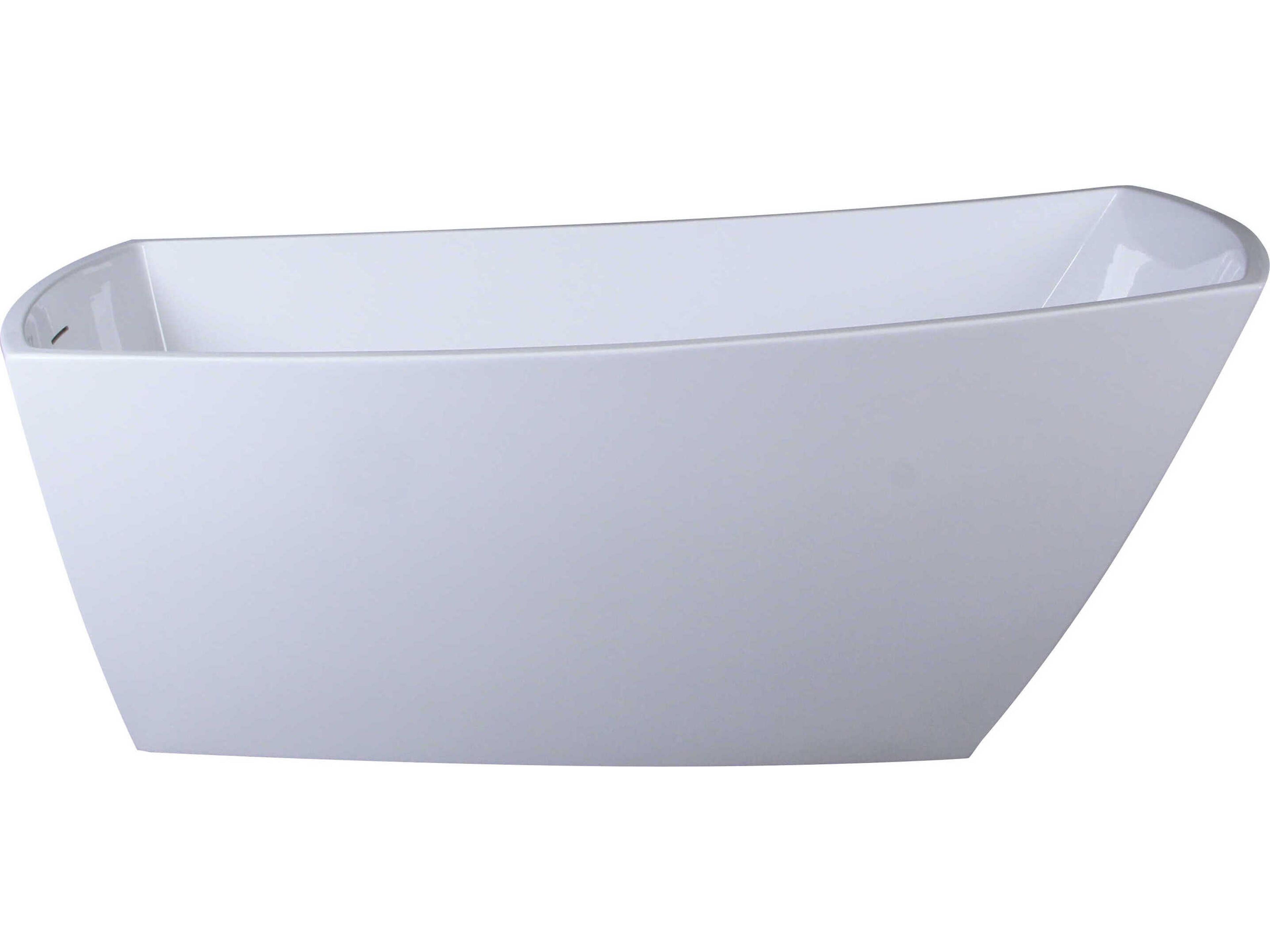 Brock 67" Glossy White Soaking Single Slipper Rectangular Bathtub
