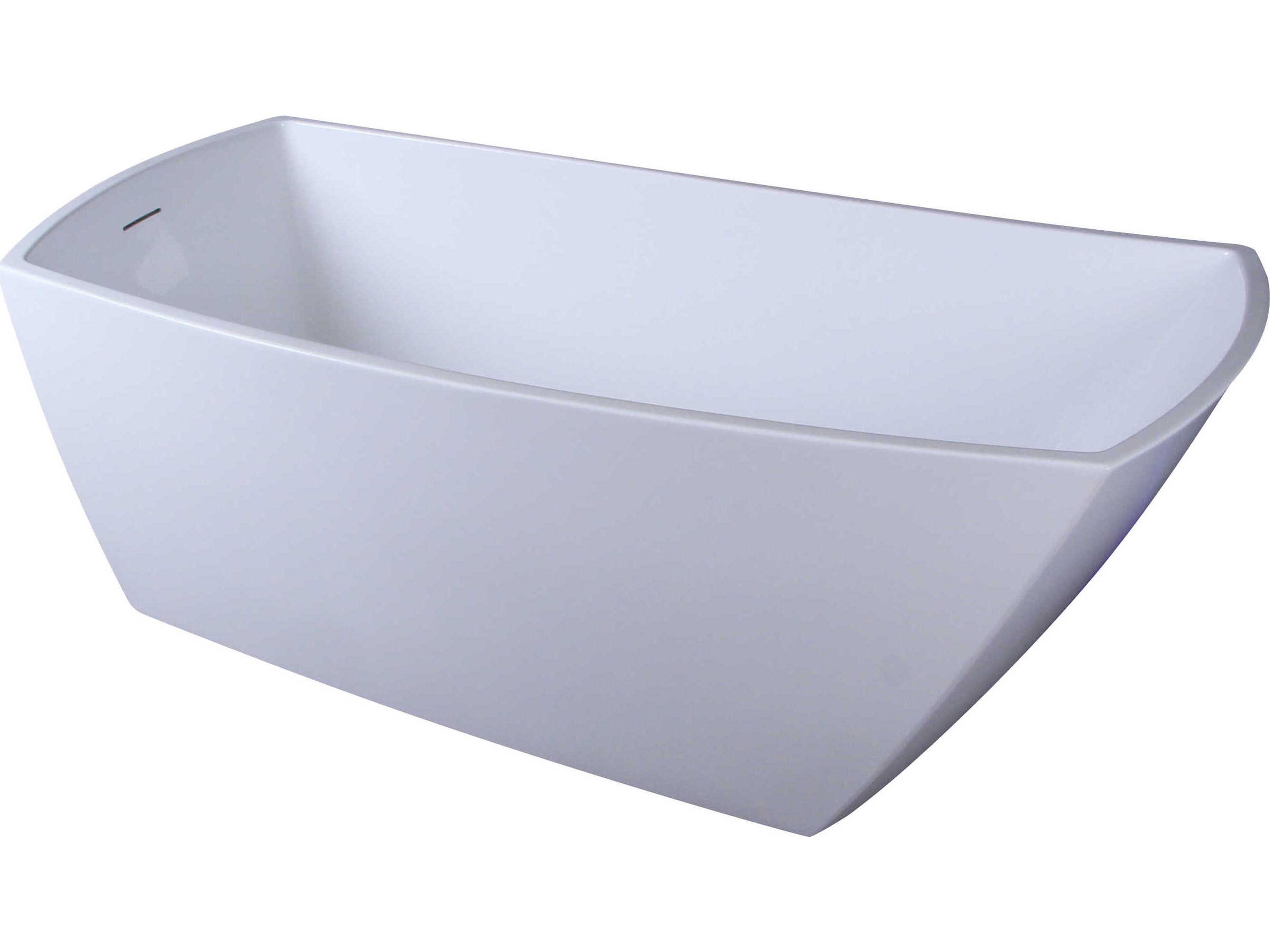 Elegant Lighting Brock 67" Glossy White Soaking Single Slipper Rectangular Bathtub