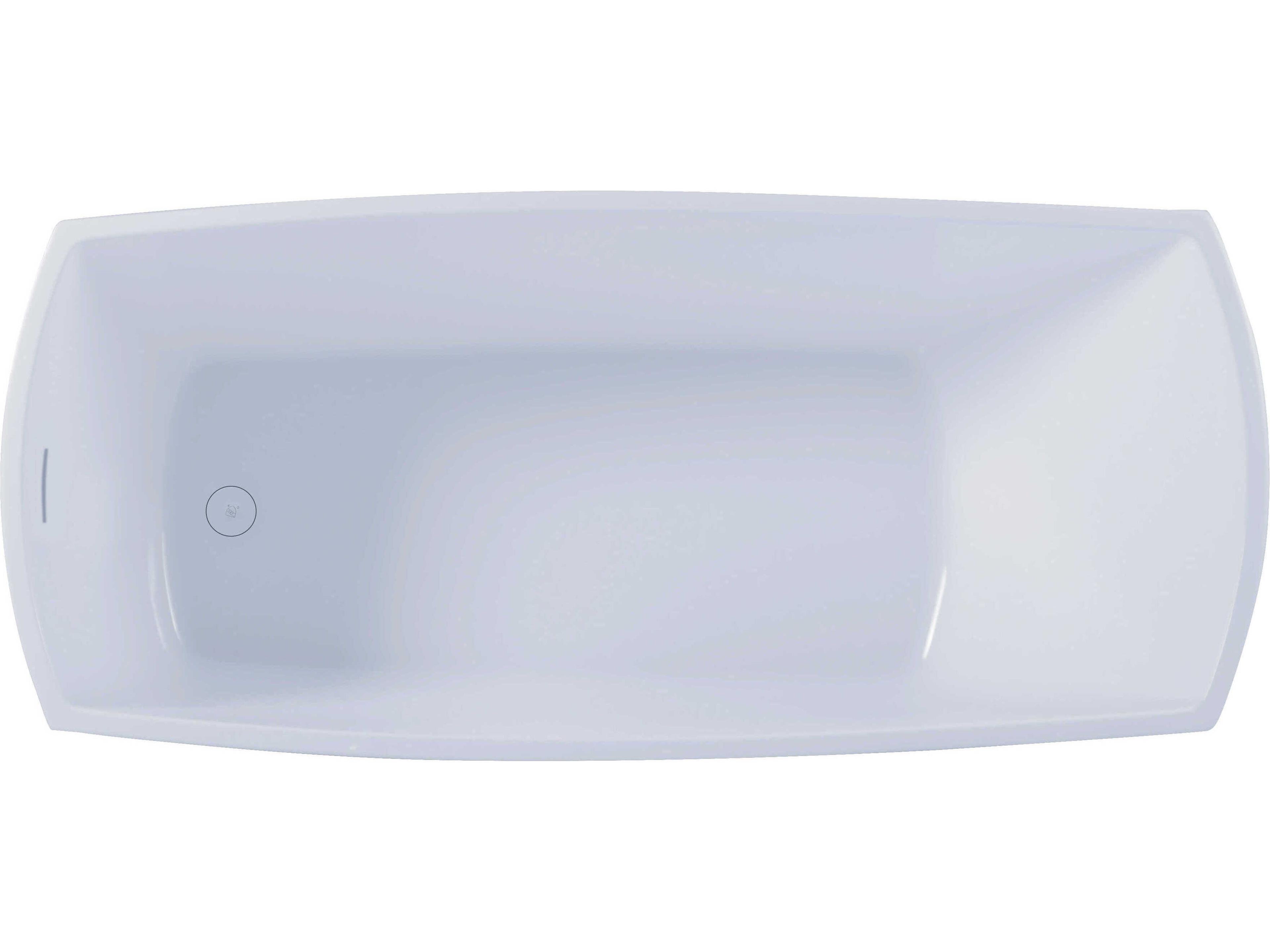 Elegant Lighting Brock 67" Glossy White Soaking Single Slipper Rectangular Bathtub