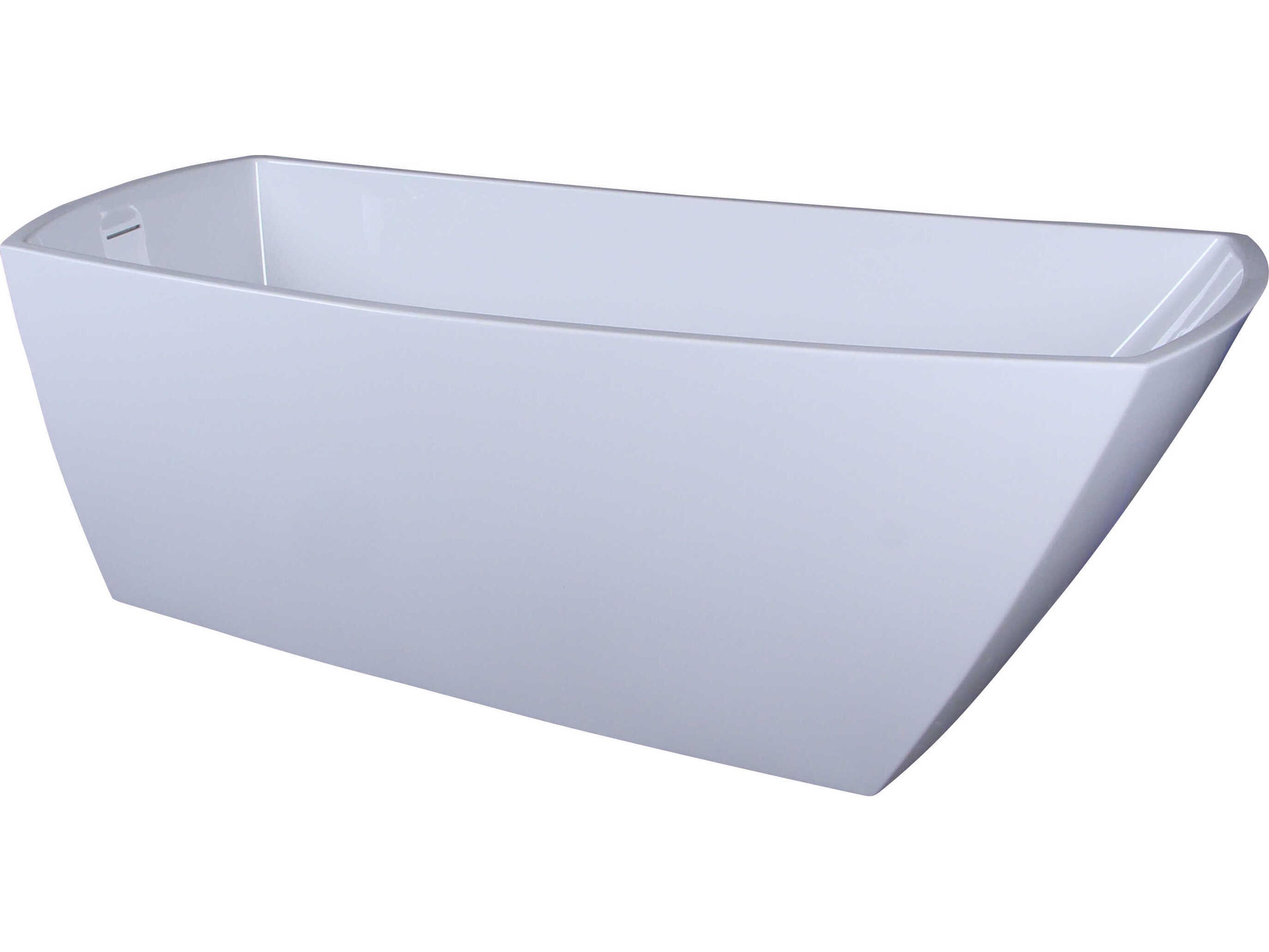 Elegant Lighting Brock 72" Glossy White Soaking Single Slipper Rectangular Bathtub