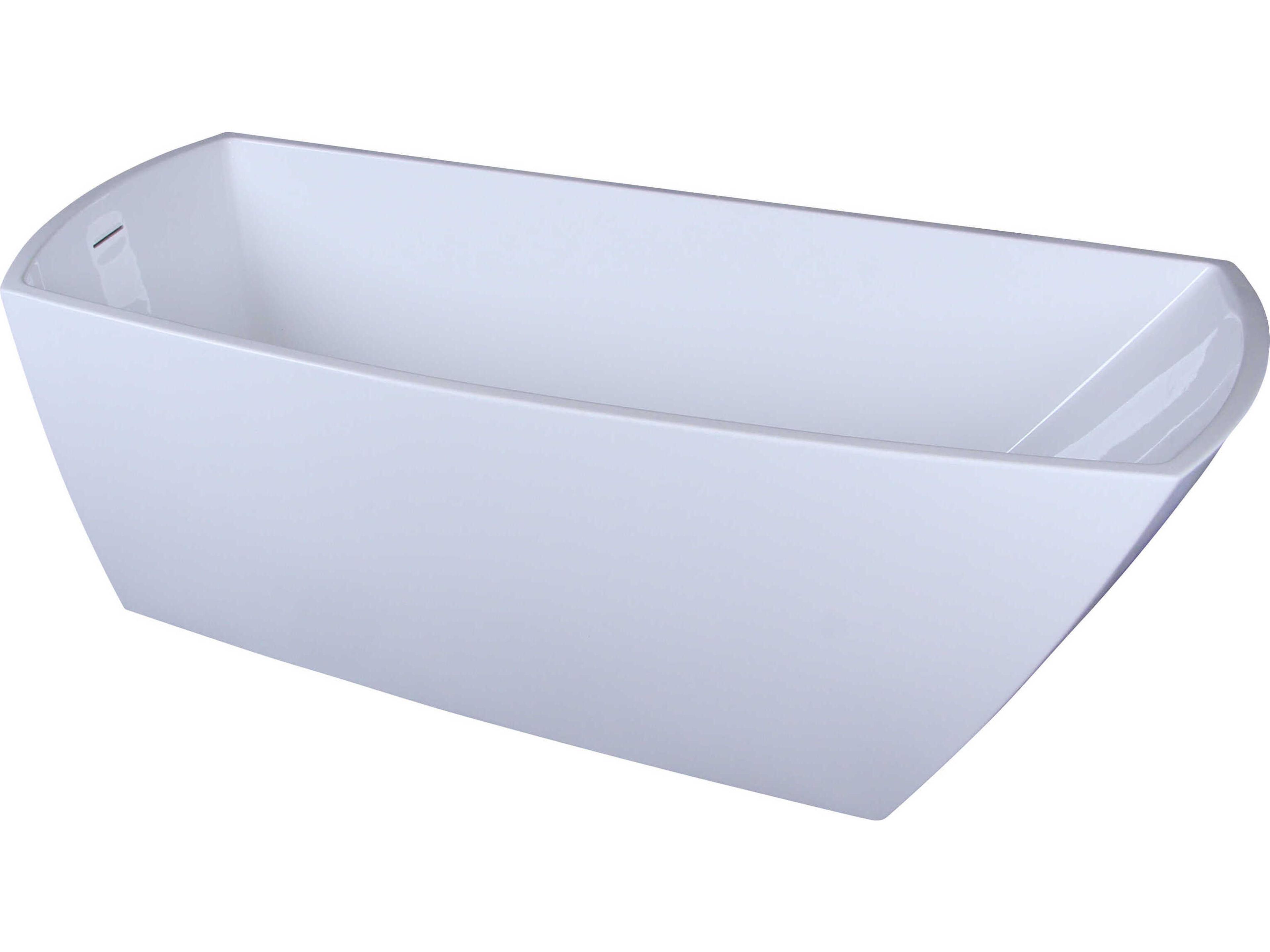 Elegant Lighting Brock 72" Glossy White Soaking Single Slipper Rectangular Bathtub
