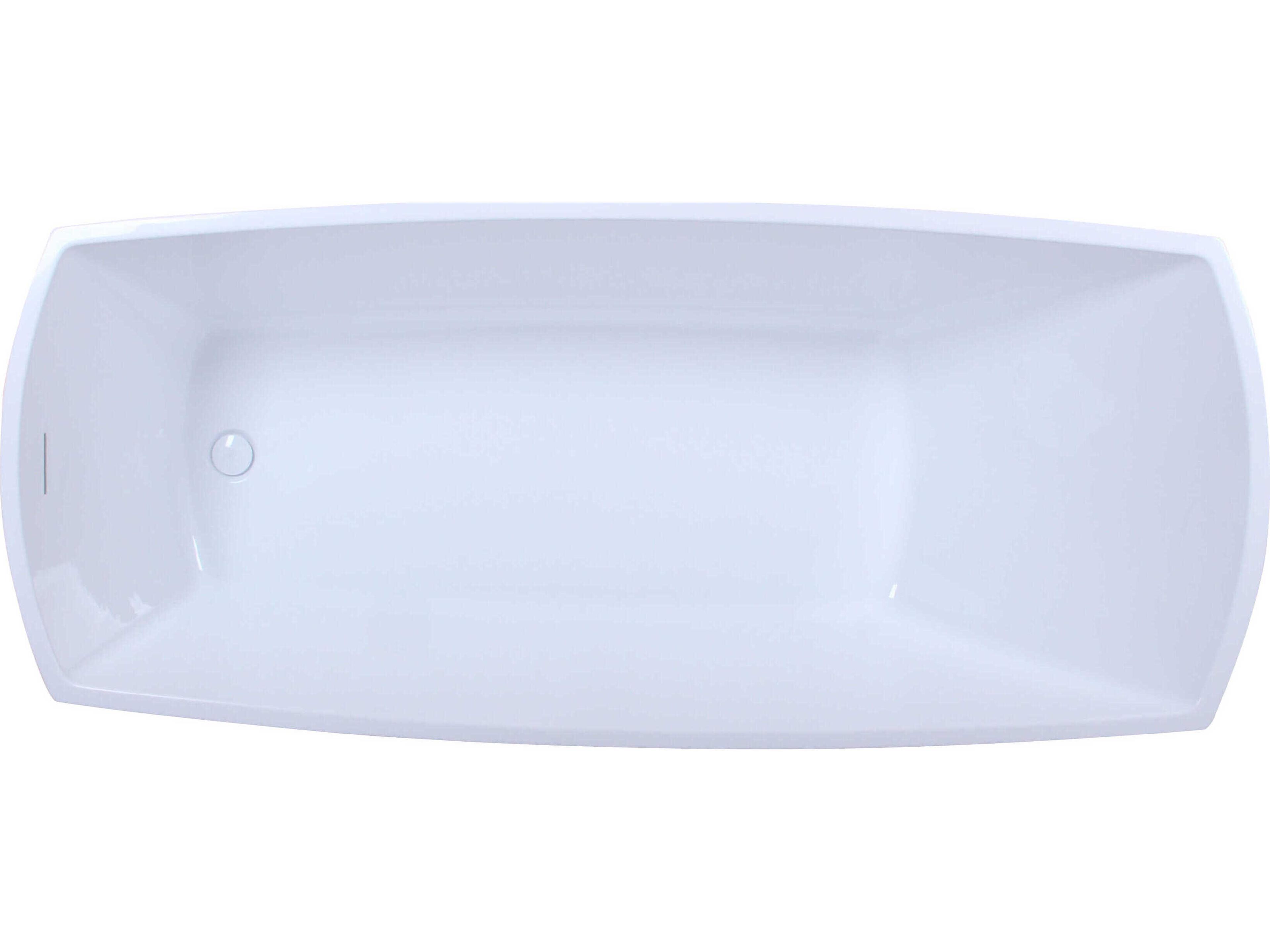 Elegant Lighting Brock 72" Glossy White Soaking Single Slipper Rectangular Bathtub